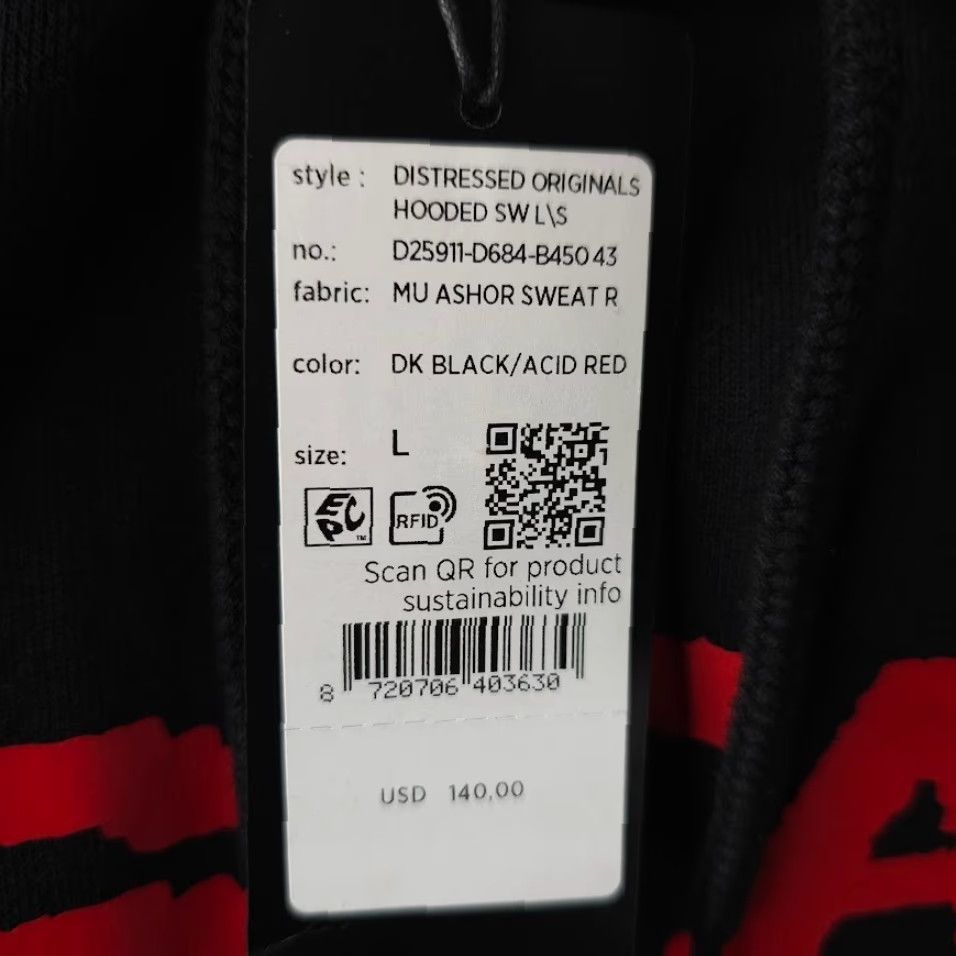 Vintage G-STAR RAW Hoodie Mens Size Large Black Red Distressed Pullover NEW Size US L / EU 52-54 / 3 - 7 Thumbnail