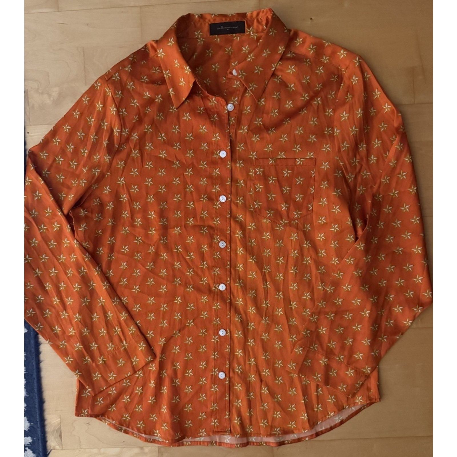 Other JESSICA RUSSELL FLINT orange stars Silk shirt M 6 8 Size M / US 6-8 / IT 42-44 - 4 Thumbnail