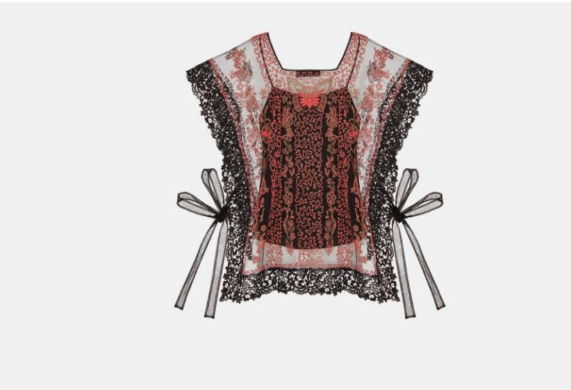 Dior o1w1db10325 411B5 Top in Black & Coral Size M / US 6-8 / IT 42-44 - 2 Thumbnail