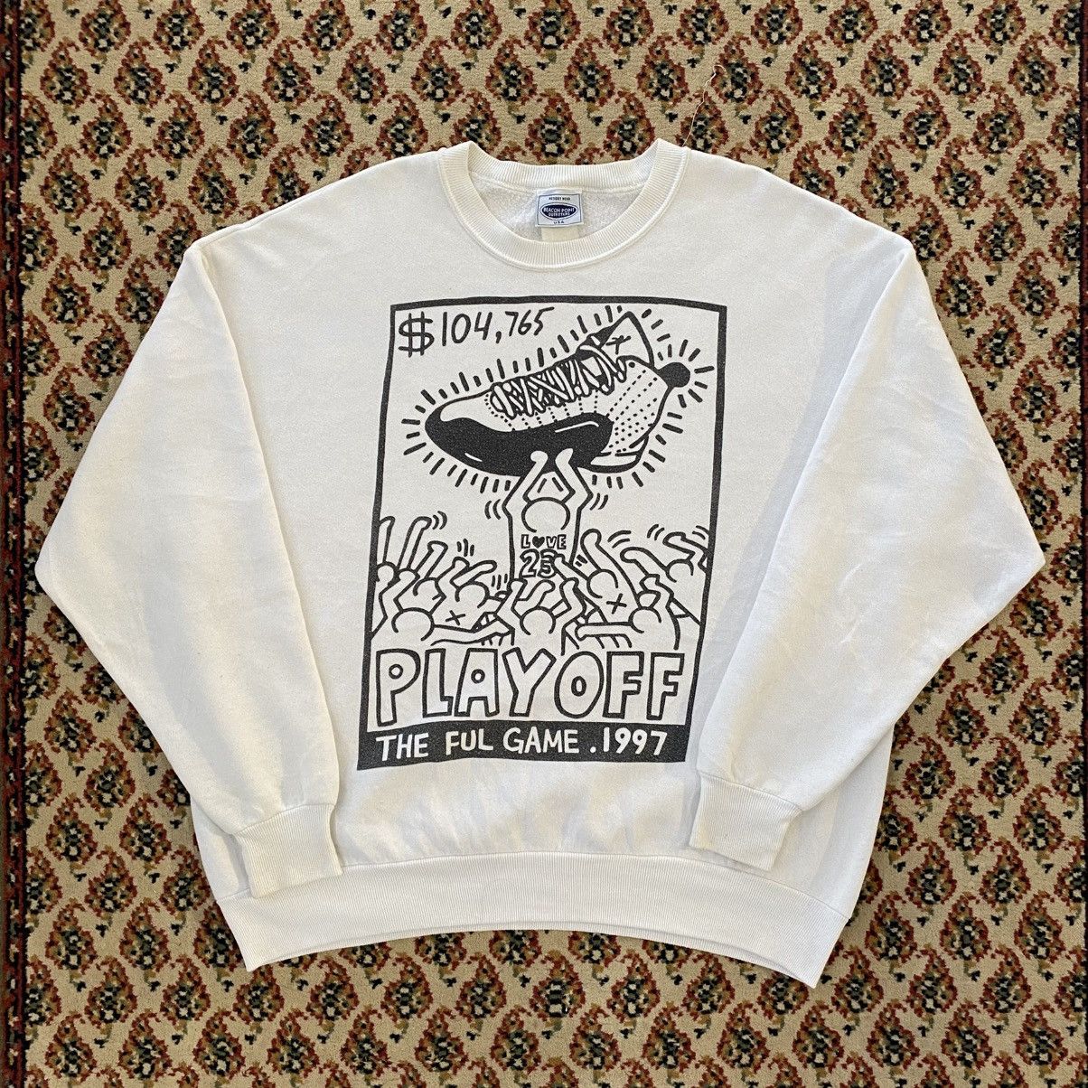 Designer × Keith Haring × Vintage Vintage 2000 Keith Haring Play Off Sweatshirt Size US XL / EU 56 / 4 - 1 Thumbnail