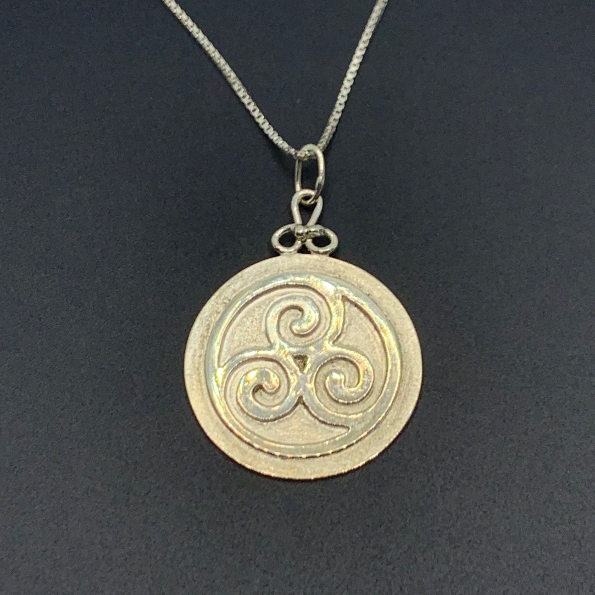 Other Sterling Silver 925 Handmade Triskele Spiral Circle Pendant Size ONE SIZE - 4 Thumbnail