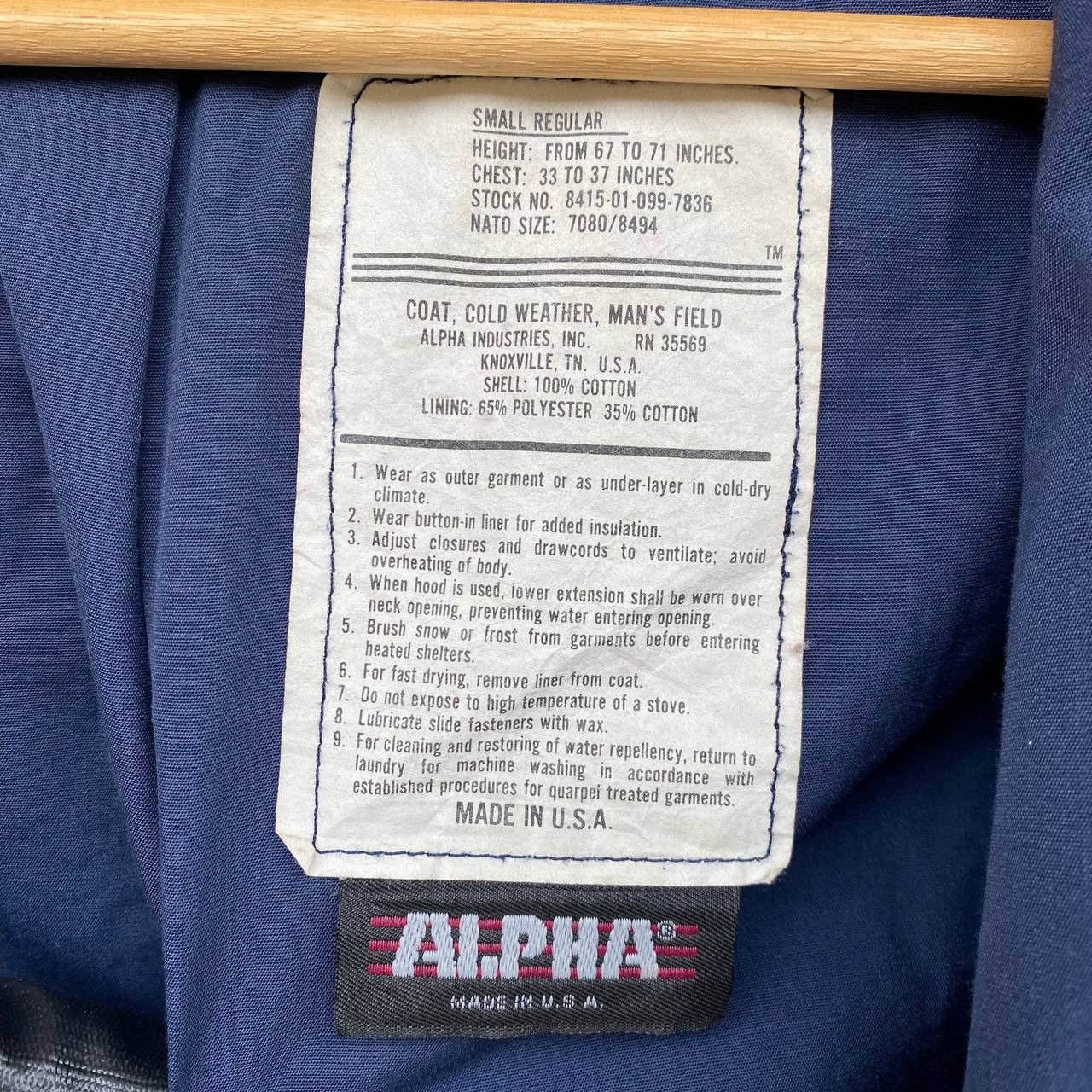 Alpha Industries Vintage 80s Alpha Industries Navy M-65 Field Jacket Scovill Size US S / EU 44-46 / 1 - 10 Thumbnail