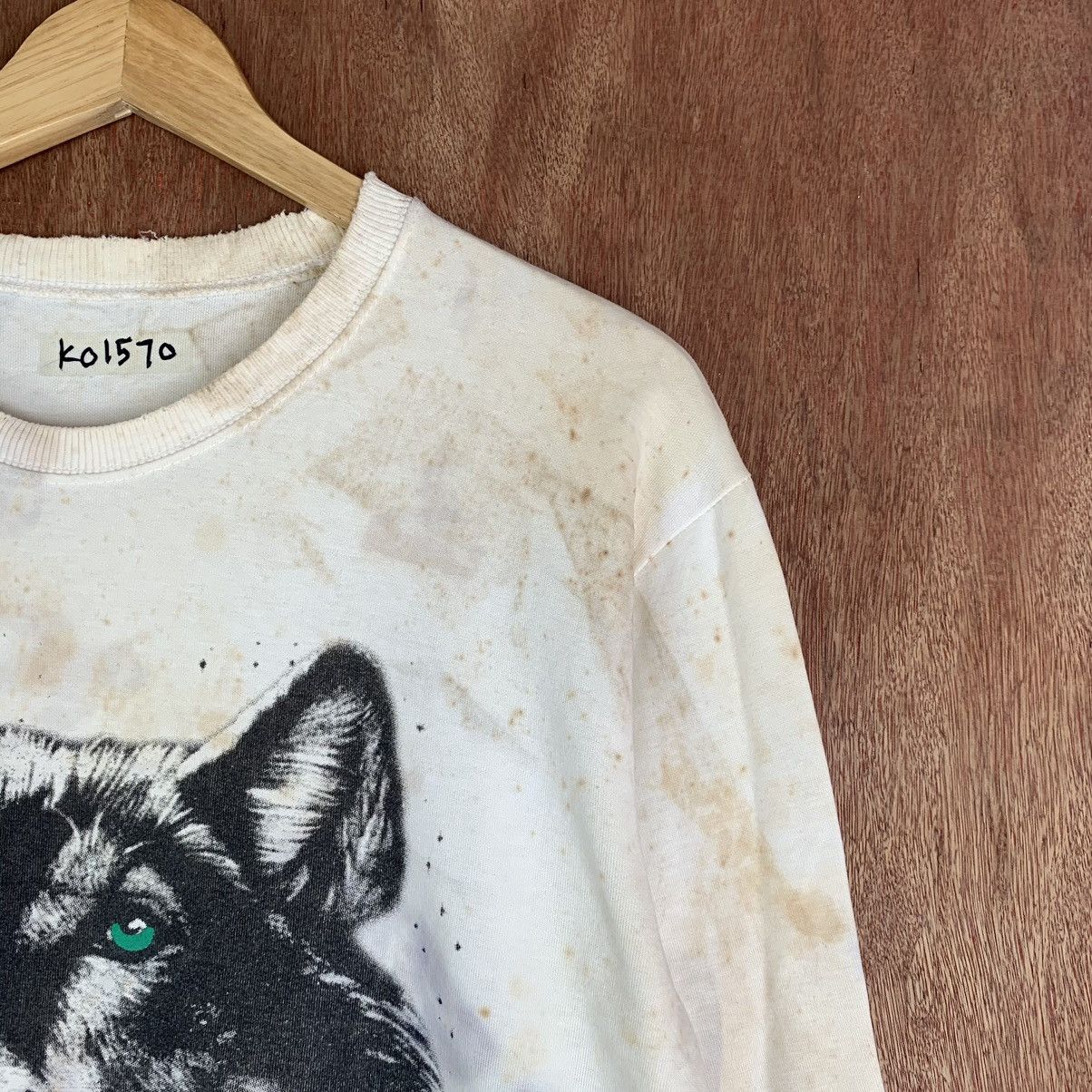 Japanese Brand × Vintage Wolf Distressed Faded sweater (very rare item)#K01570 Size US M / EU 48-50 / 2 - 10 Thumbnail