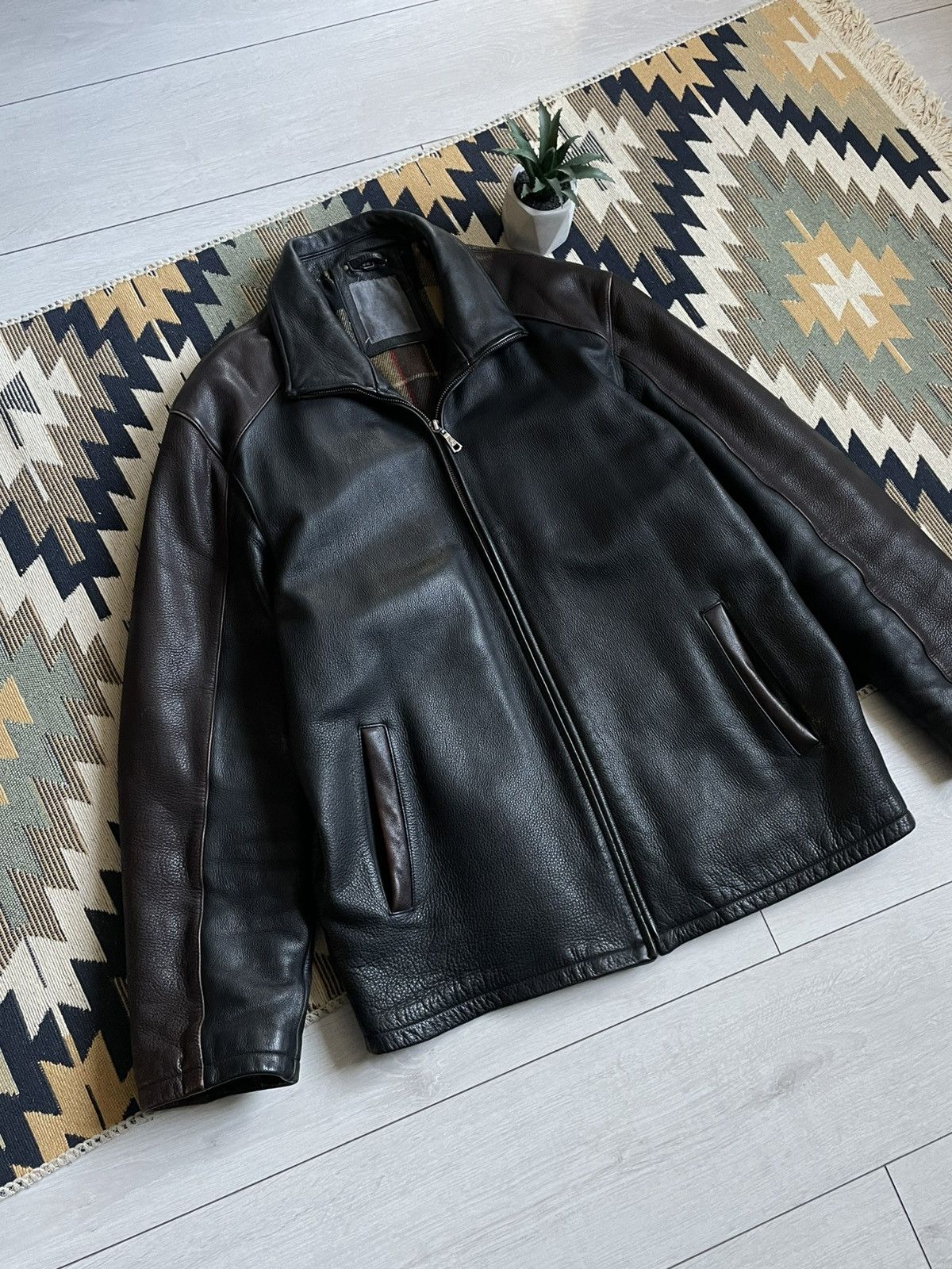 Vintage Vintage 90’s Real Leather Aviator Jacket Size US L / EU 52-54 / 3 - 2 Thumbnail