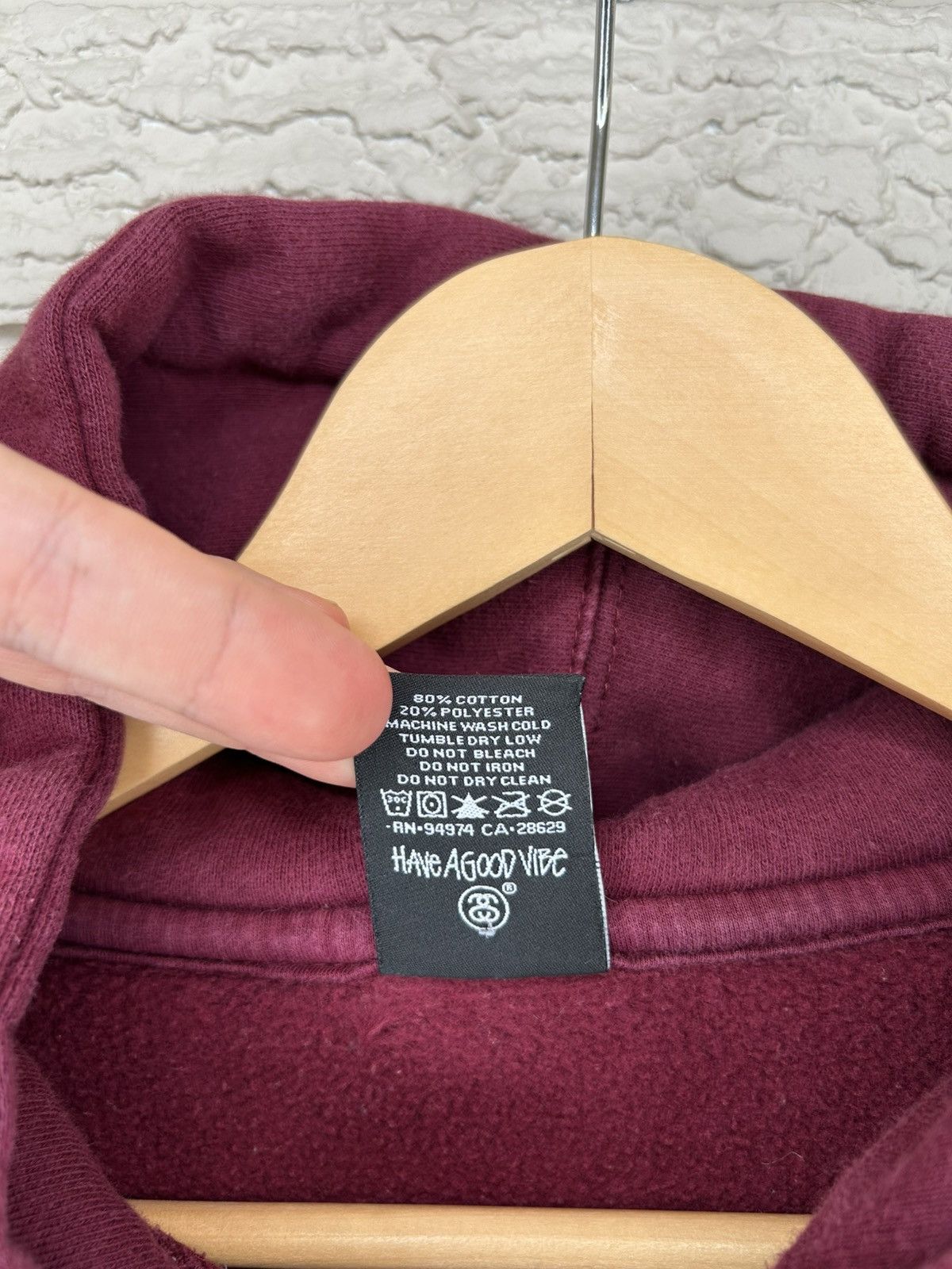 Stussy Stussy Maroon Basic C Pullover Logo Hoodie Size US S / EU 44-46 / 1 - 10 Thumbnail