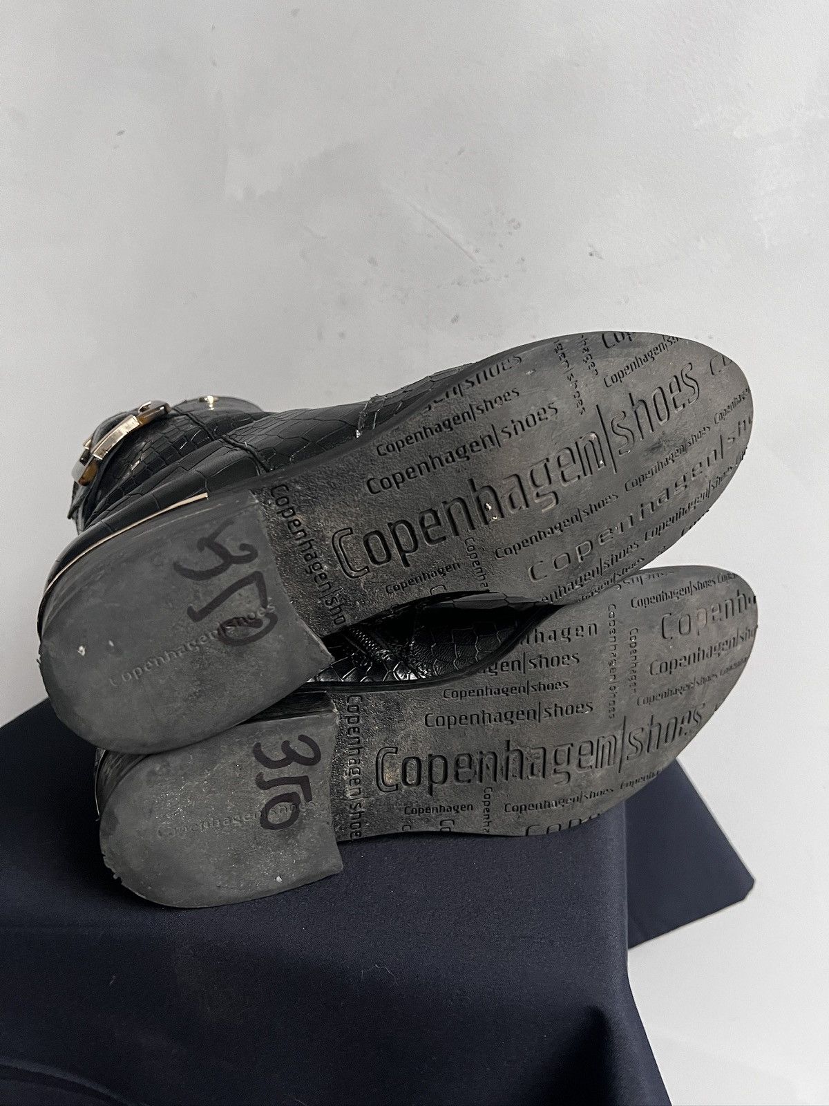 14th Addiction Crocodile pattern gothic avant garde leather ankle boots Size US 8 / EU 41 - 12 Thumbnail