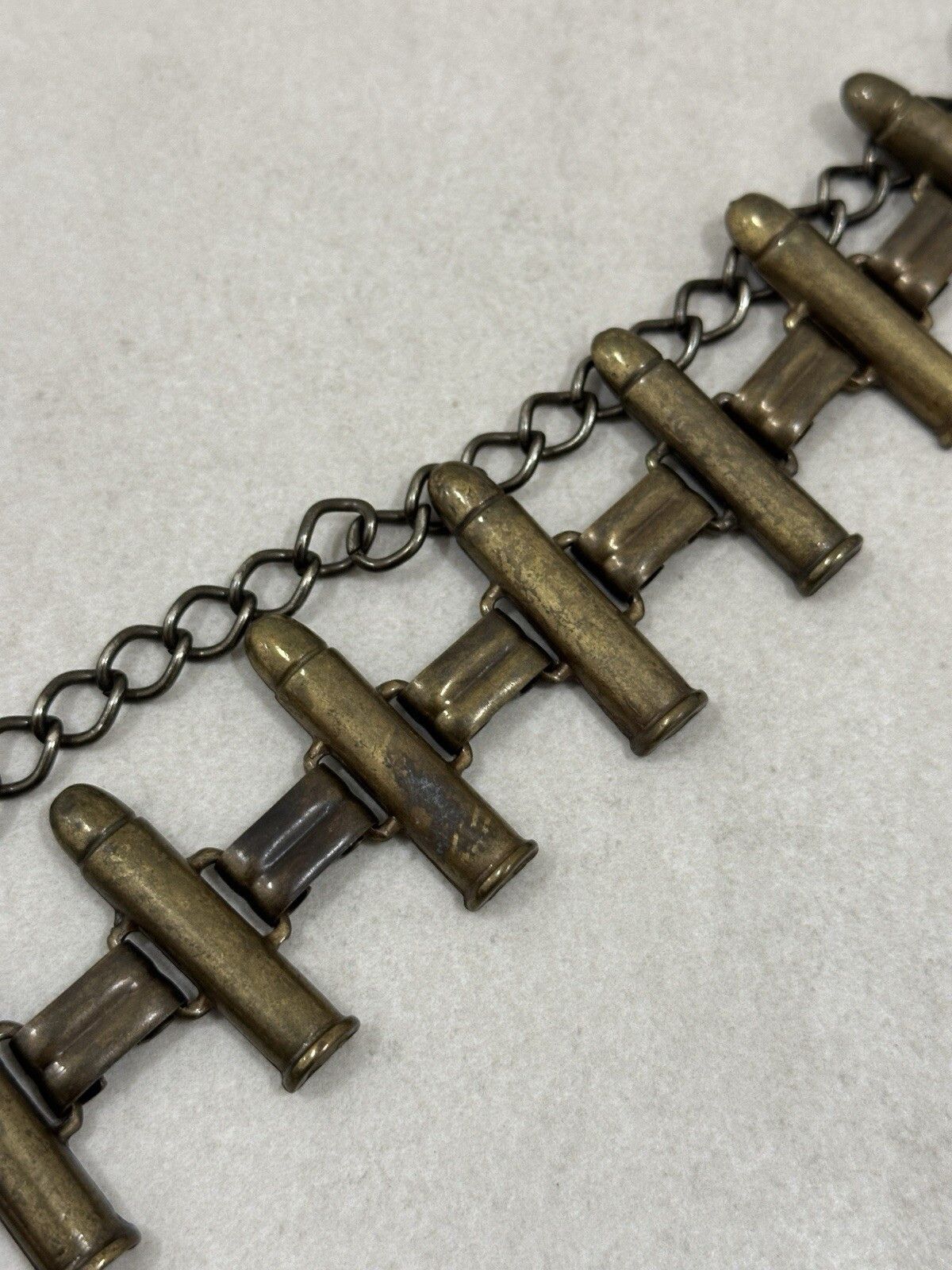 Vintage Faux Patron Metal Belt Brass Rare Crazy Size ONE SIZE - 6 Thumbnail