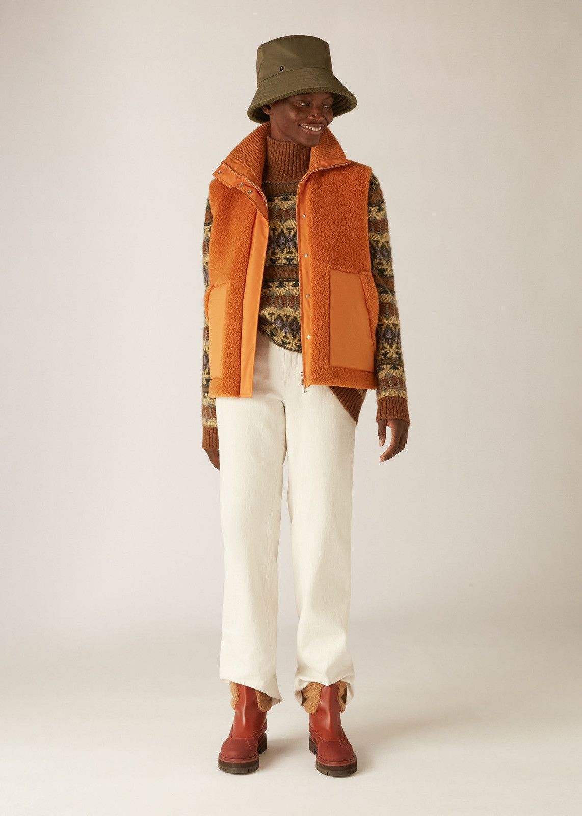 Loro Piana o1srvl11e1124 Reversible Gilet in Orange Size S / US 4 / IT 40 - 6 Thumbnail