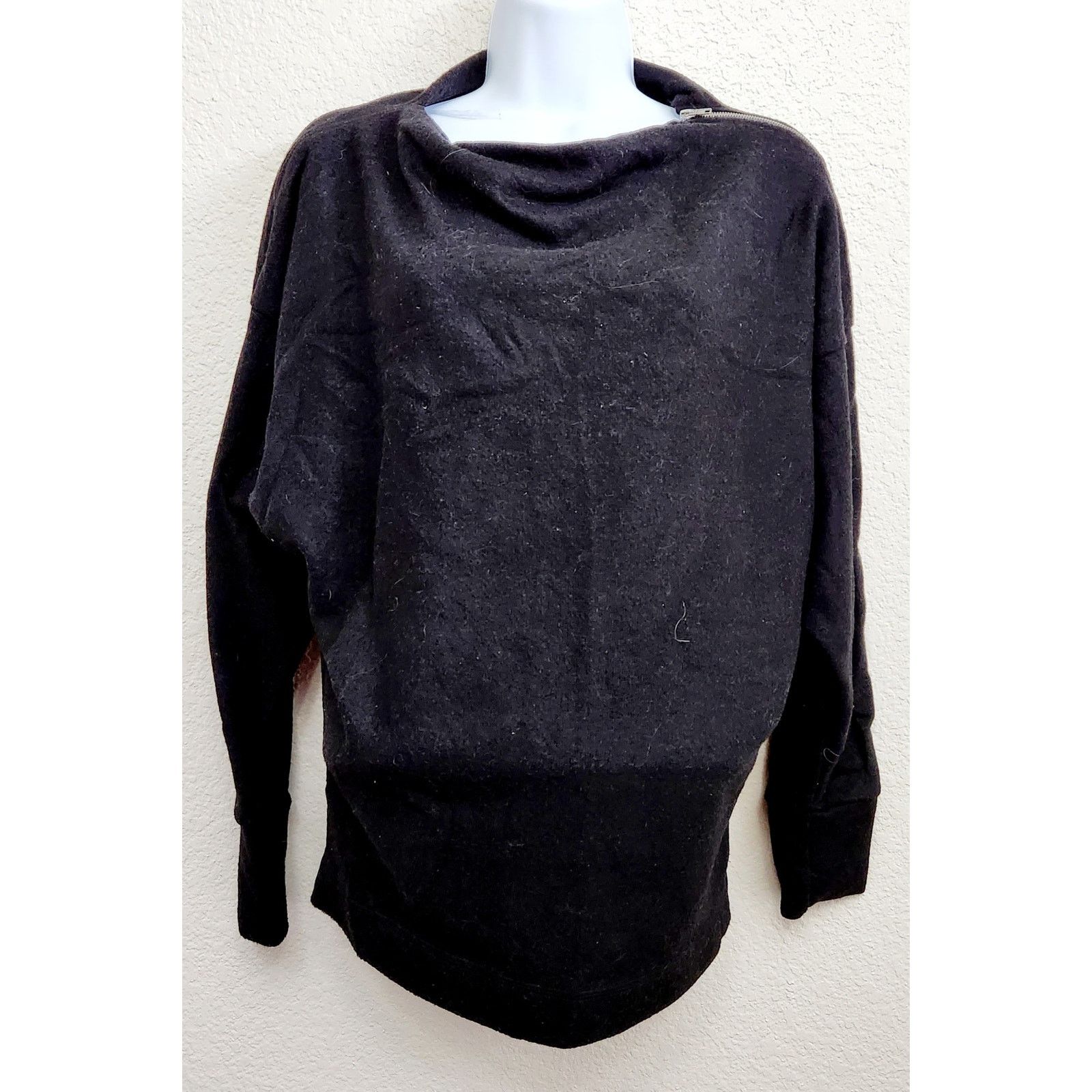 Other White Birch Black Zipper Neck Drop Shoulder Top Small Soft Size S / US 4 / IT 40 - 1 Thumbnail