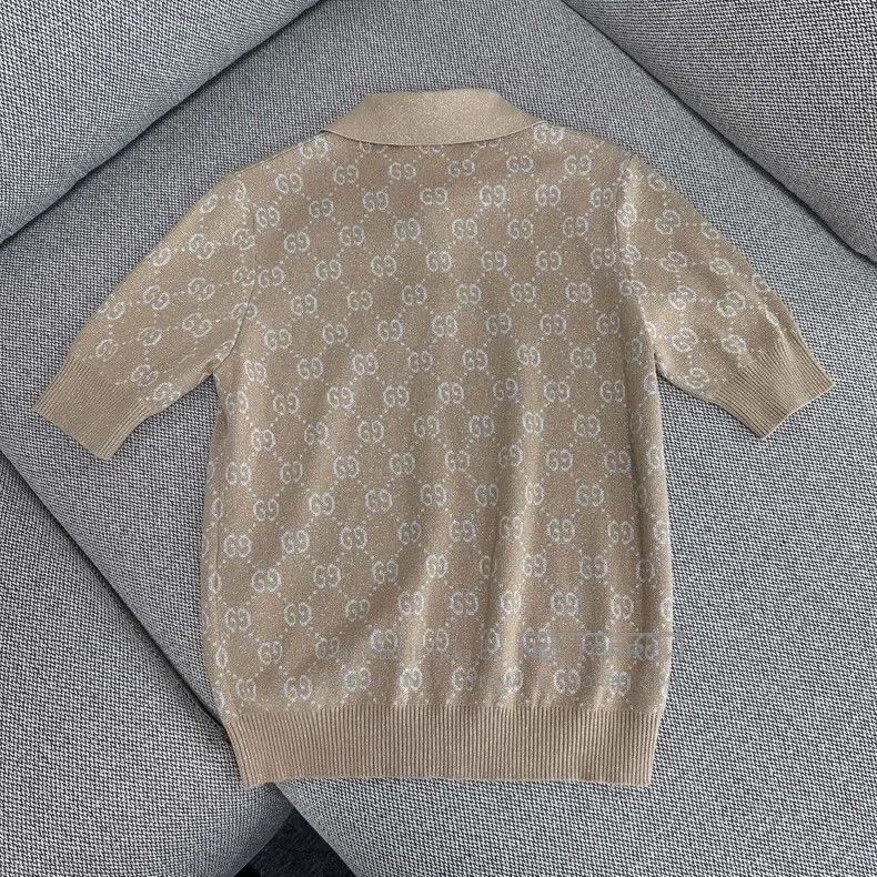 Gucci Gucci Logo jacquard full-print knitted short-sleeved polo Size M / US 6-8 / IT 42-44 - 2 Thumbnail