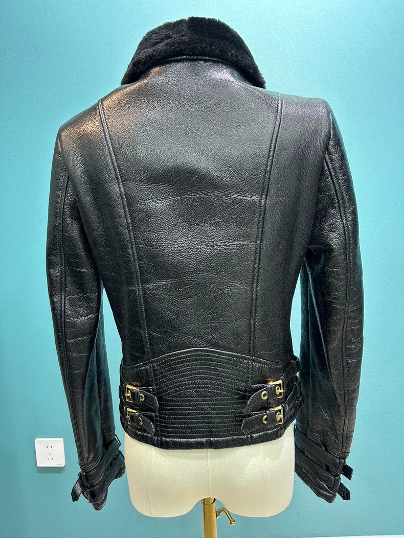Versace Versace Fur is integrated into the leather coat Size S / US 4 / IT 40 - 2 Thumbnail