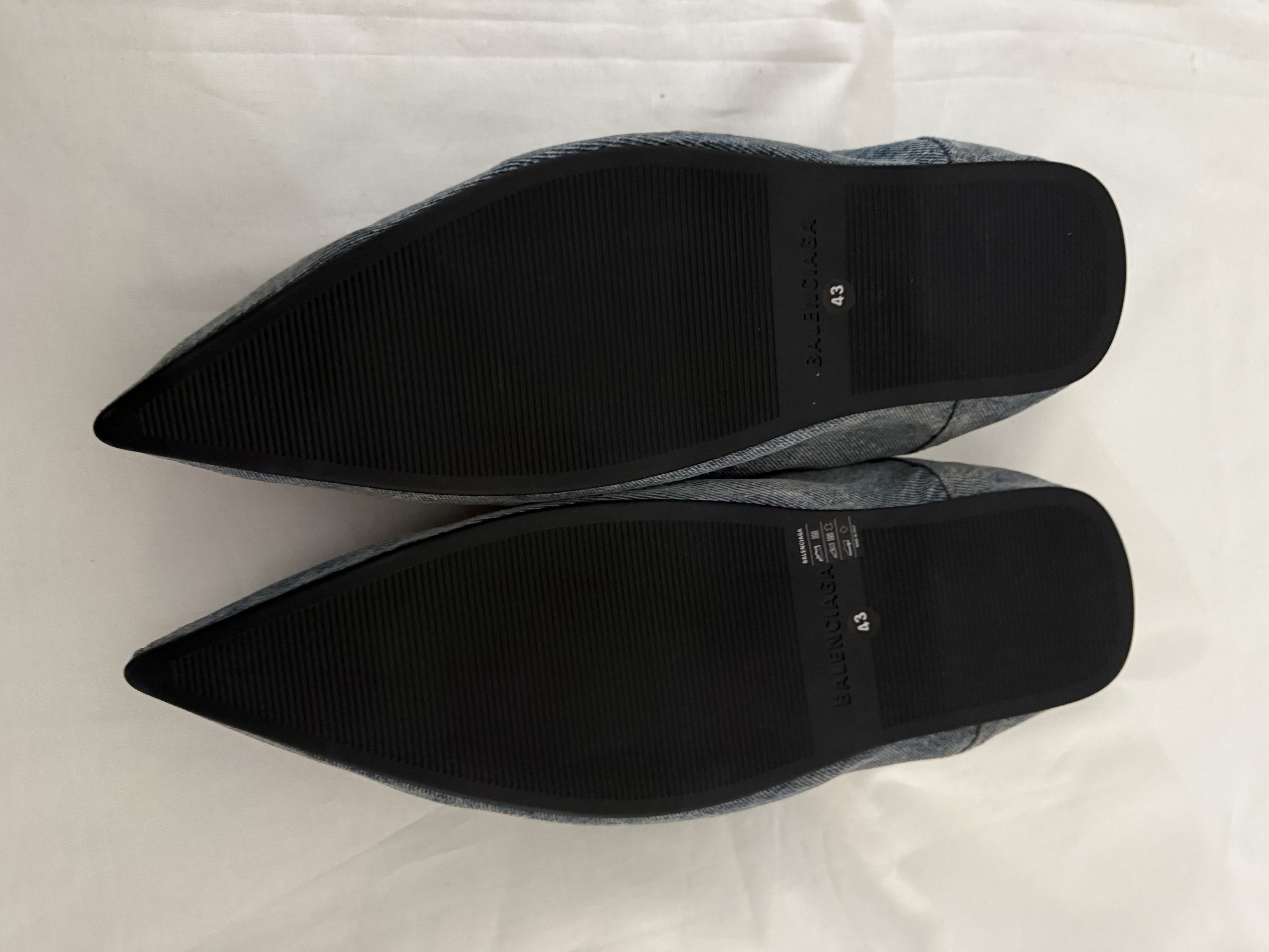 Balenciaga Calfskin Denim Babouche Mules Size US 10 / EU 43 - 14 Thumbnail