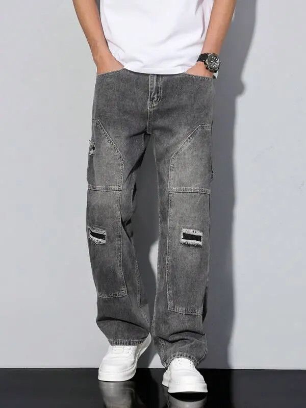 Japanese Brand Isshiki x Man Distressed Straight loose fit cargo jeans Size US 32 / EU 48 - 8 Thumbnail
