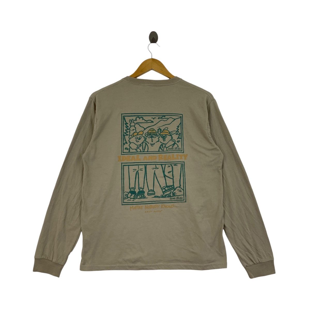 Vintage KRIFF MAYER OUTDOOR Ideal & Reality Illustration Tee Shirt Size M / US 6-8 / IT 42-44 - 4 Thumbnail