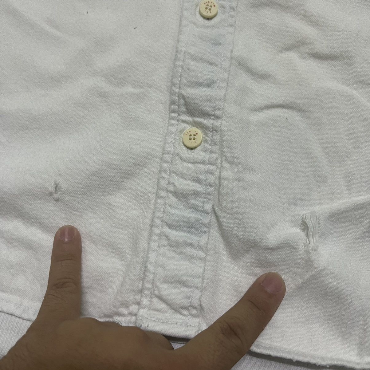 Visvim Rare Distressed Visvim Japan Light Wash Denim Shirt Size US S / EU 44-46 / 1 - 5 Thumbnail
