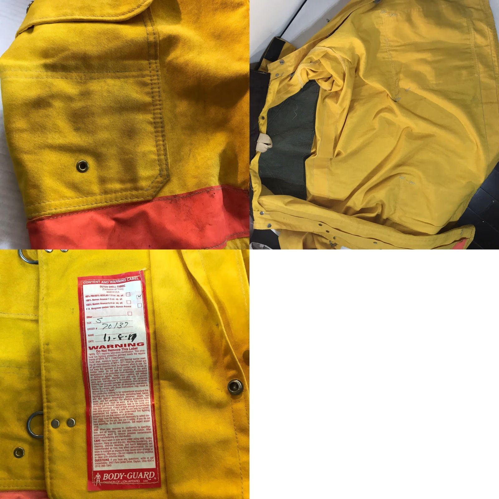 Body Glove VINTAGE Body Glove Fireman’s Jacket Mens Size L Yellow Workwear USA Size US L / EU 52-54 / 3 - 8 Thumbnail