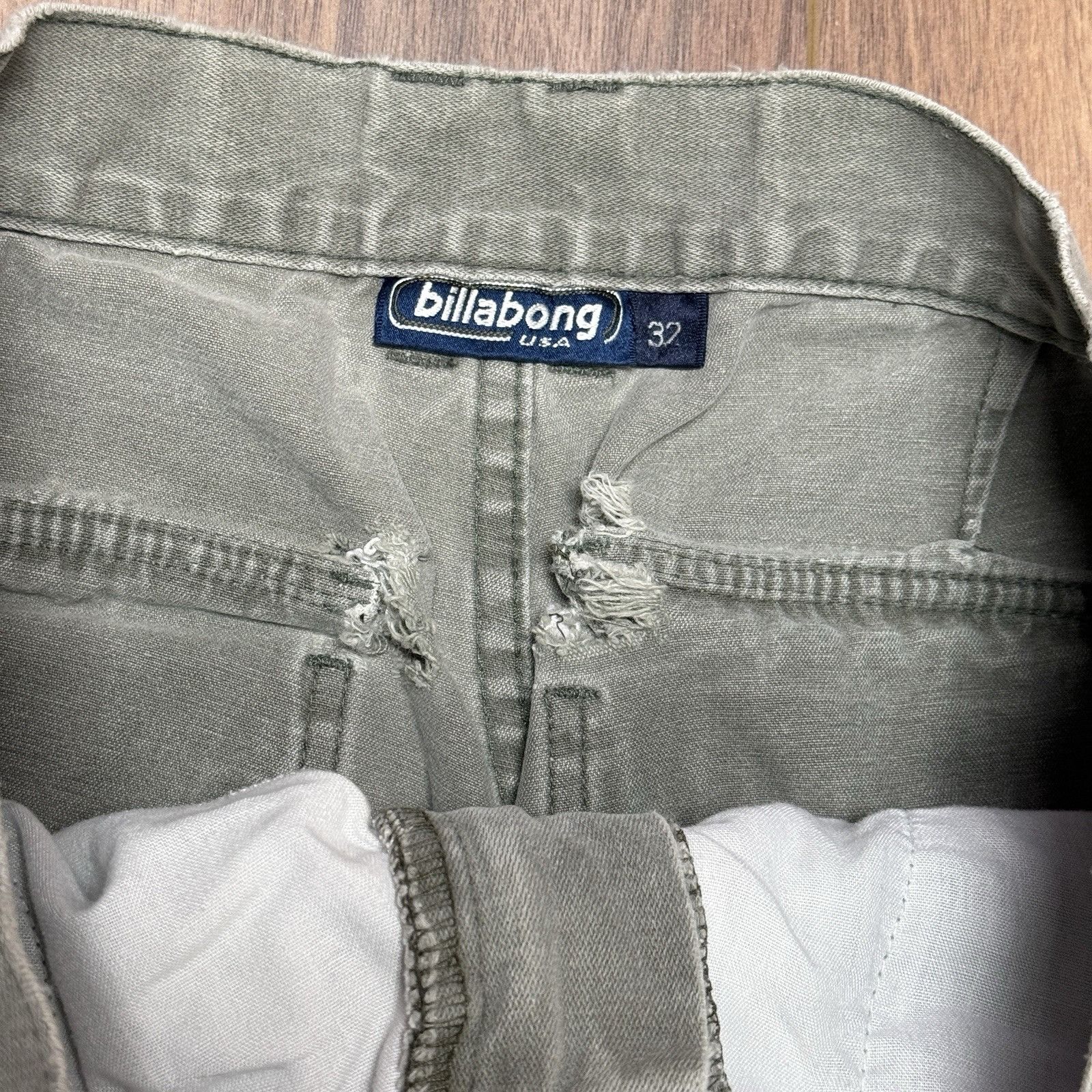 Billabong Vintage 90s Billabong Baggy Cargo Pants Mens 32 (30x30.5) Gr Size US 32 / EU 48 - 18 Thumbnail