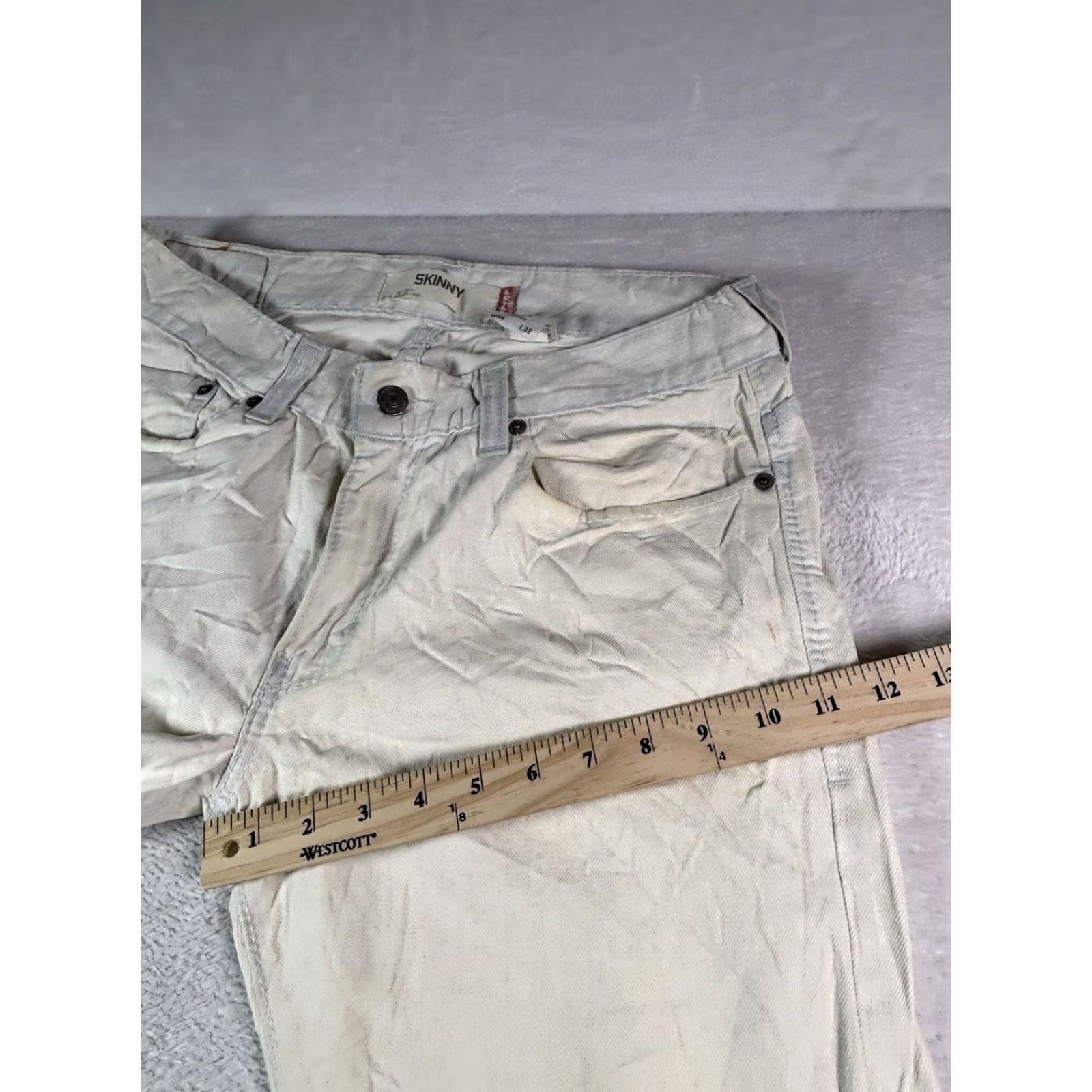 Levi's VINTAGE Levi's 511 Jeans Slim Fit White Denim Mens 34x32 Slim Stretch 5-Pocket USA 90s Size US 34 / EU 50 - 6 Thumbnail