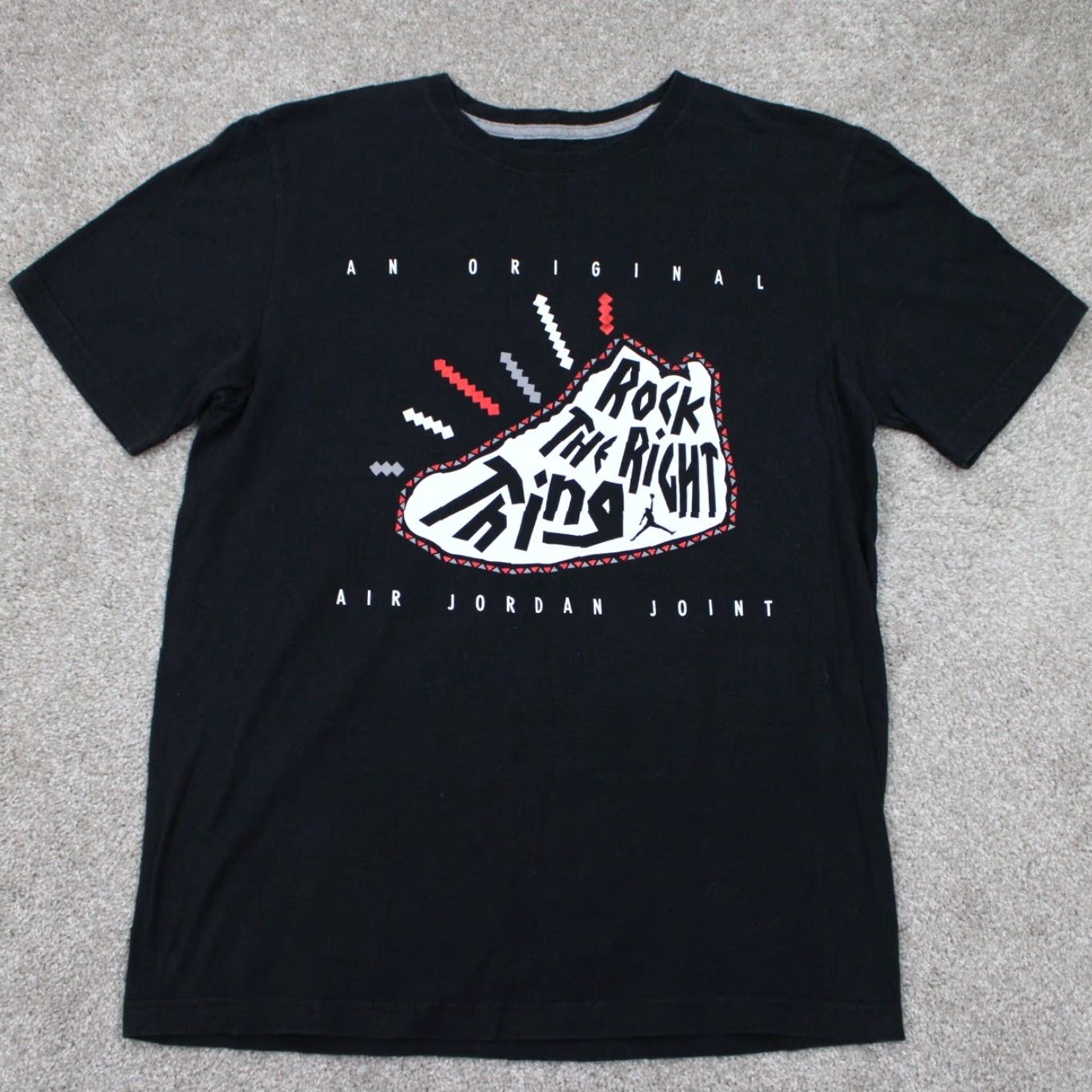 Jordan Brand Nike Air Jordan Jumpman Shirt Men M Black S/S Pullover Rock the Right Thing Size US M / EU 48-50 / 2 - 2 Thumbnail