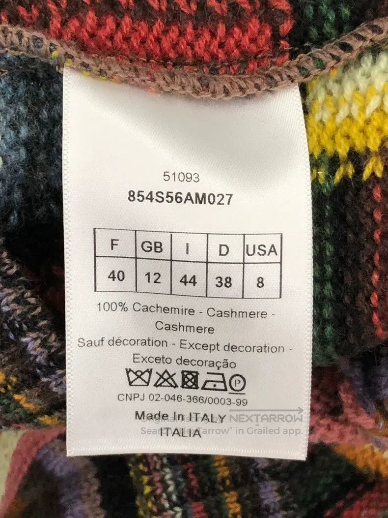 Dior Dior Colourful striped love cashmere sweater Size S / US 4 / IT 40 - 5 Thumbnail