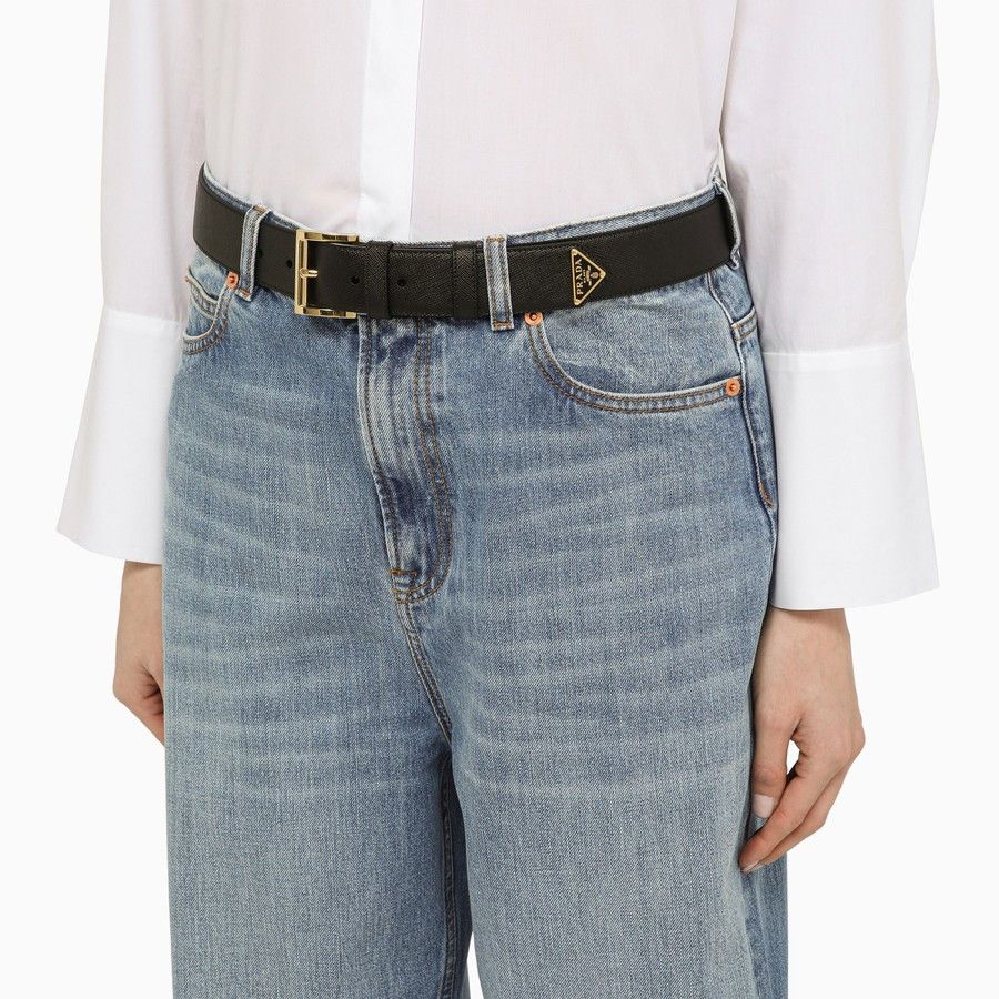 Prada o1d2blof0924 Size: 85 EU / Logo Leather Belt in Black Size ONE SIZE - 2 Thumbnail