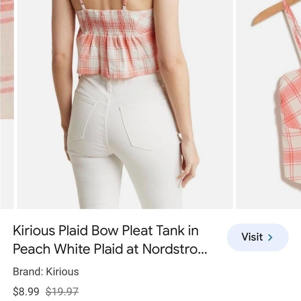 Designer Kirious plaid bow tie front tank top, cropped Size S / US 4 / IT 40 - 9 Thumbnail
