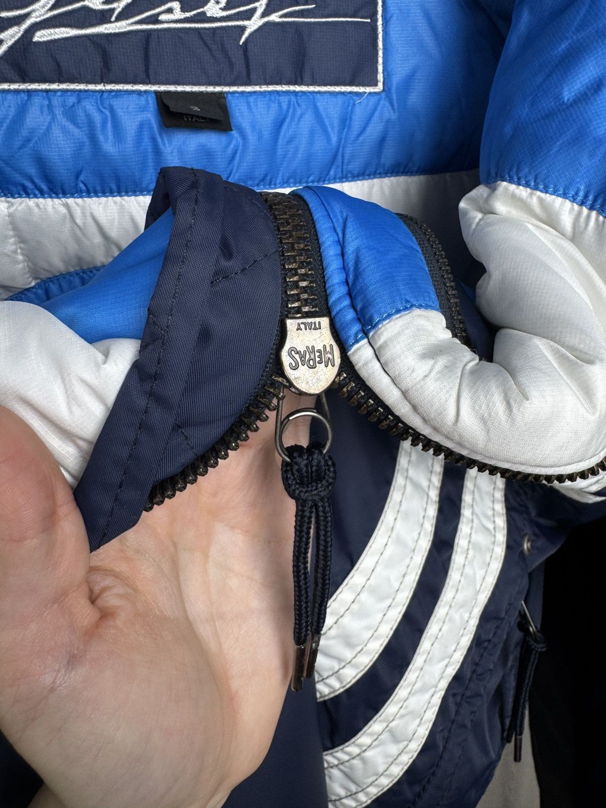 JET SET Jet Set Blue Nylon striped insulated ski jacket Italy sz 2 Size US M / EU 48-50 / 2 - 14 Thumbnail
