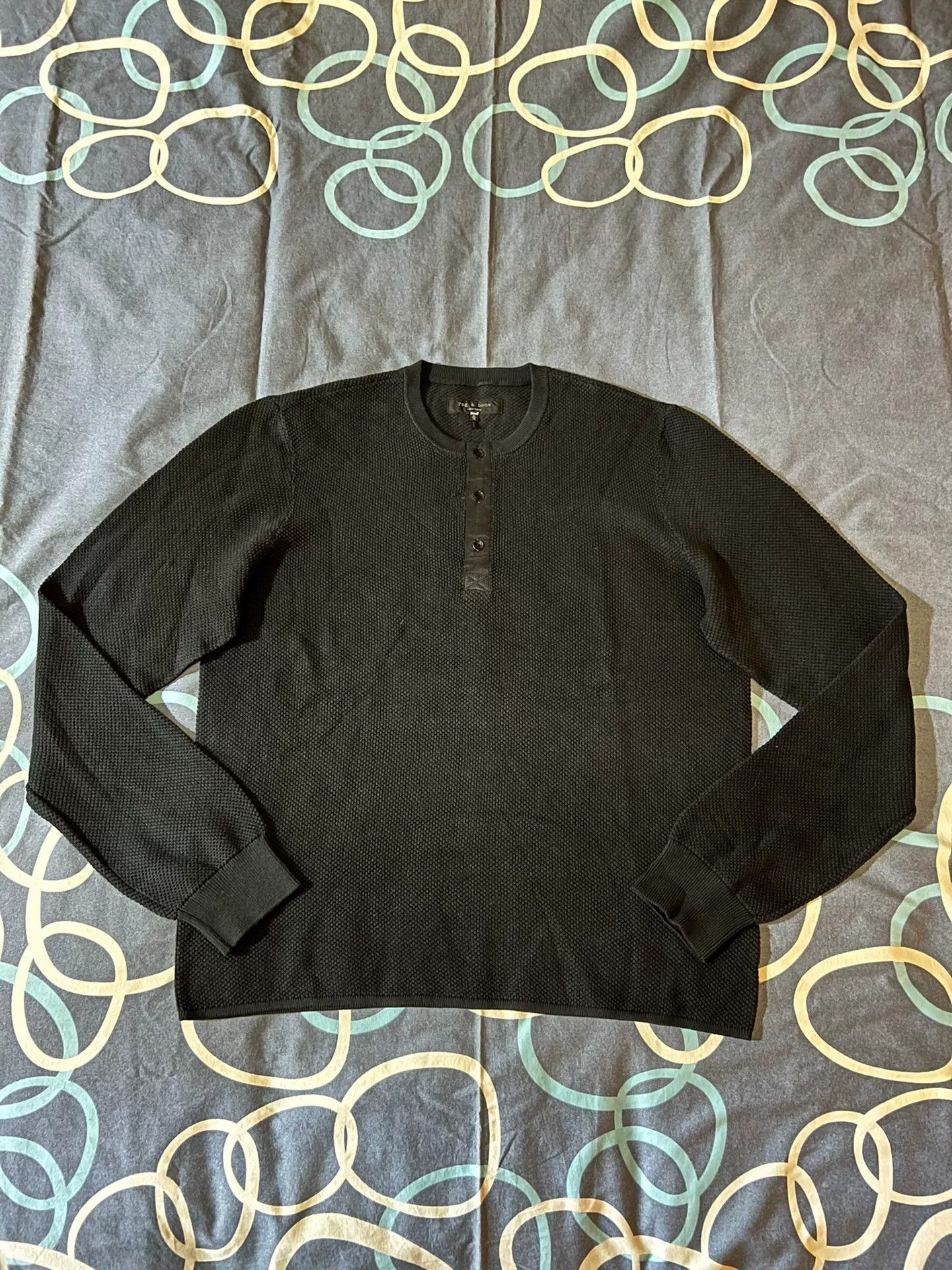Rag & Bone classic henley waffle knit pullover sweater Size US XL / EU 56 / 4 - 1 Thumbnail