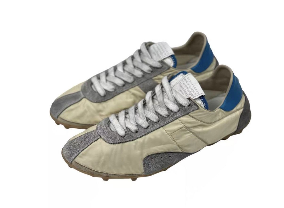 Maison Margiela White Low-Top Sneakers with Gray and Blue Accents Size 8 Size US 8 / EU 41 - 1 Thumbnail