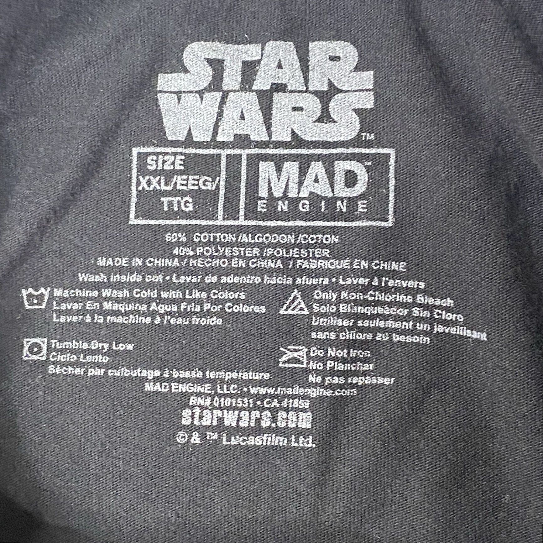 Mad Engine Star Wars Mad Engine Darth Vader T Shirt 2XL Men Black Graphic Tee Dad Crew Neck Short Sleeve T-Shirt Big & Tall Star Wars Theme Mens Clothing Size US XXL / EU 58 / 5 - 7 Thumbnail