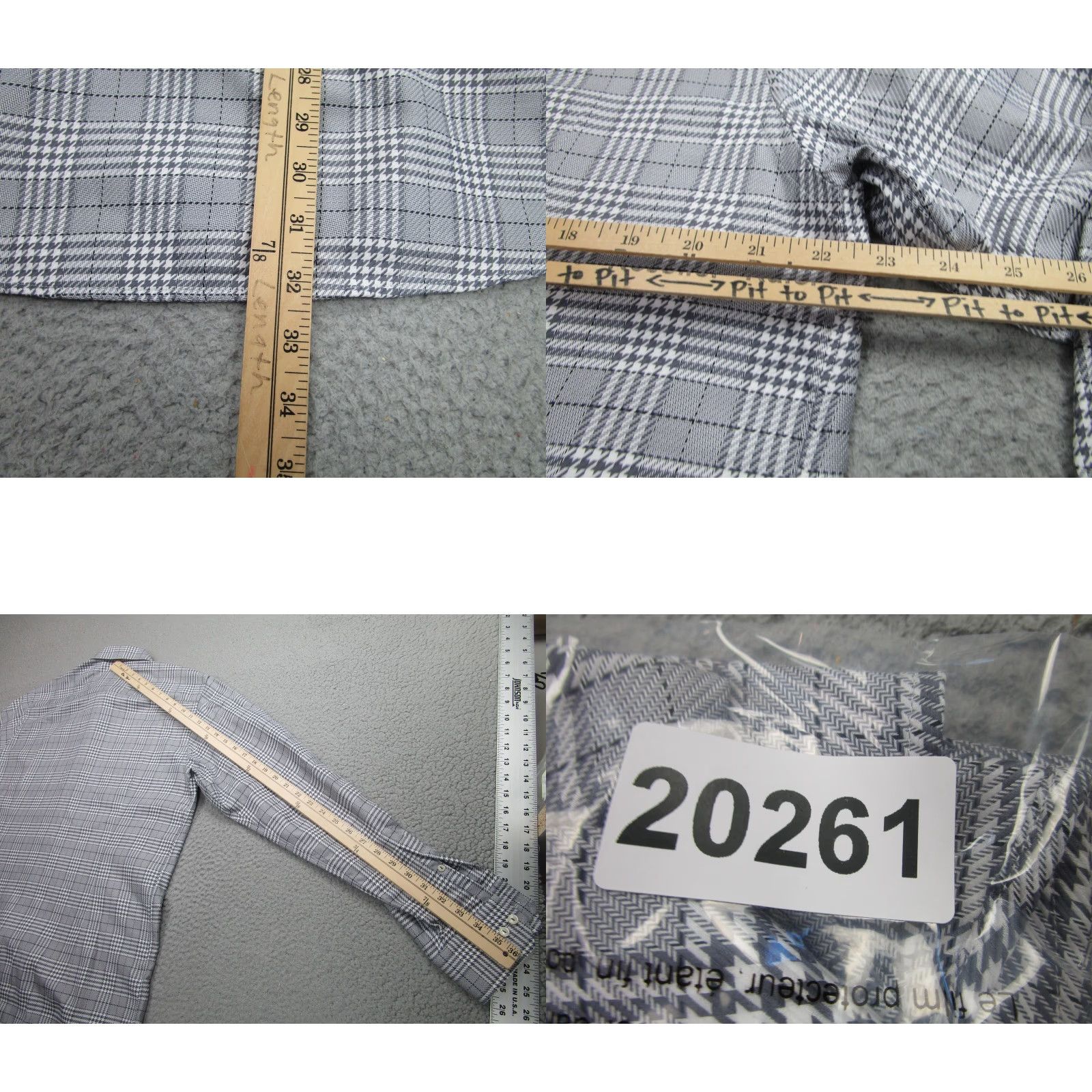 Eton Eton Gray White Plaid Dress Shirt Mens Large 16 Long Sleeve Contemporary Size 42R - 8 Thumbnail