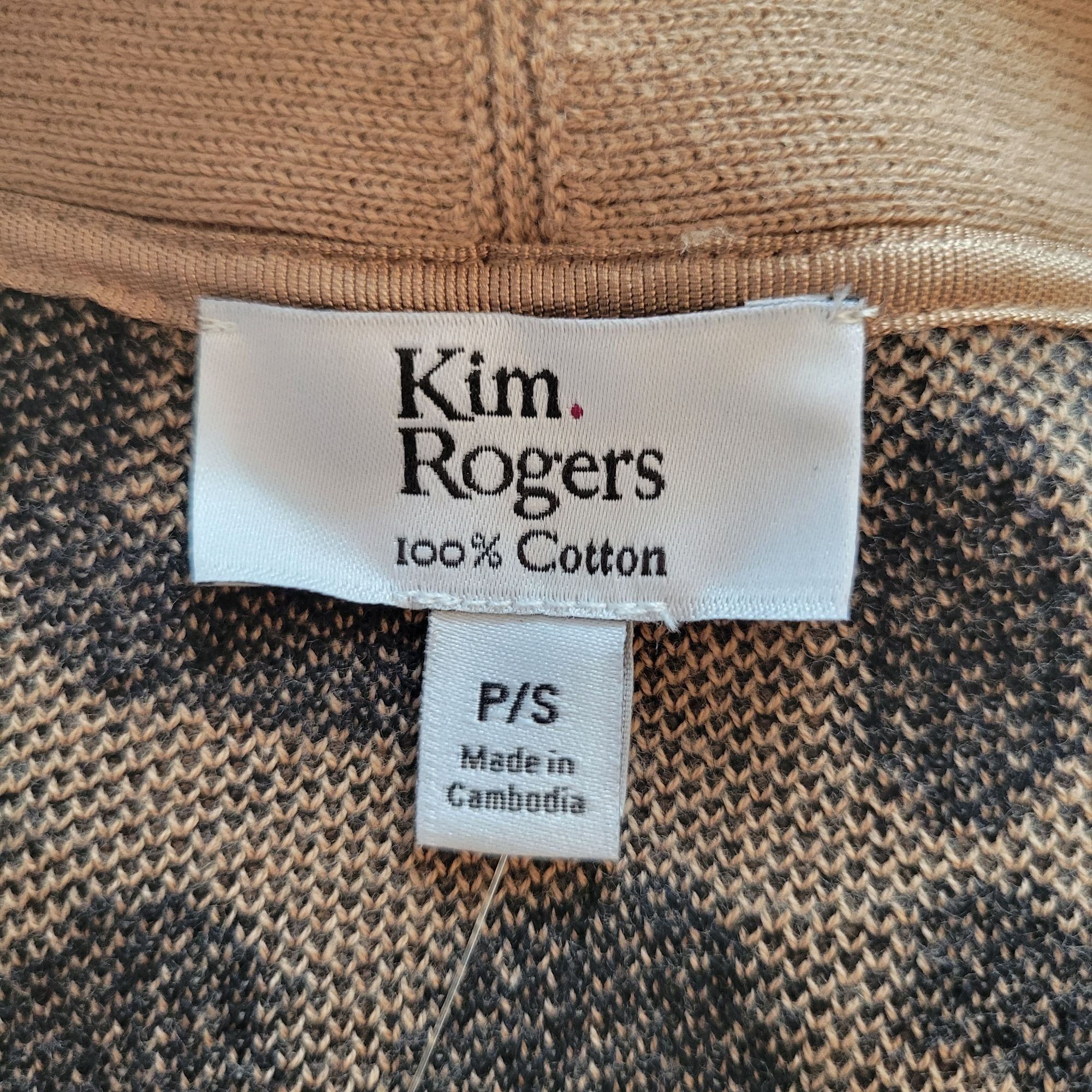 Other Kim Rogers PS Tan Animal Cable Cardigan Cotton Open Front Ja Size S / US 4 / IT 40 - 2 Thumbnail