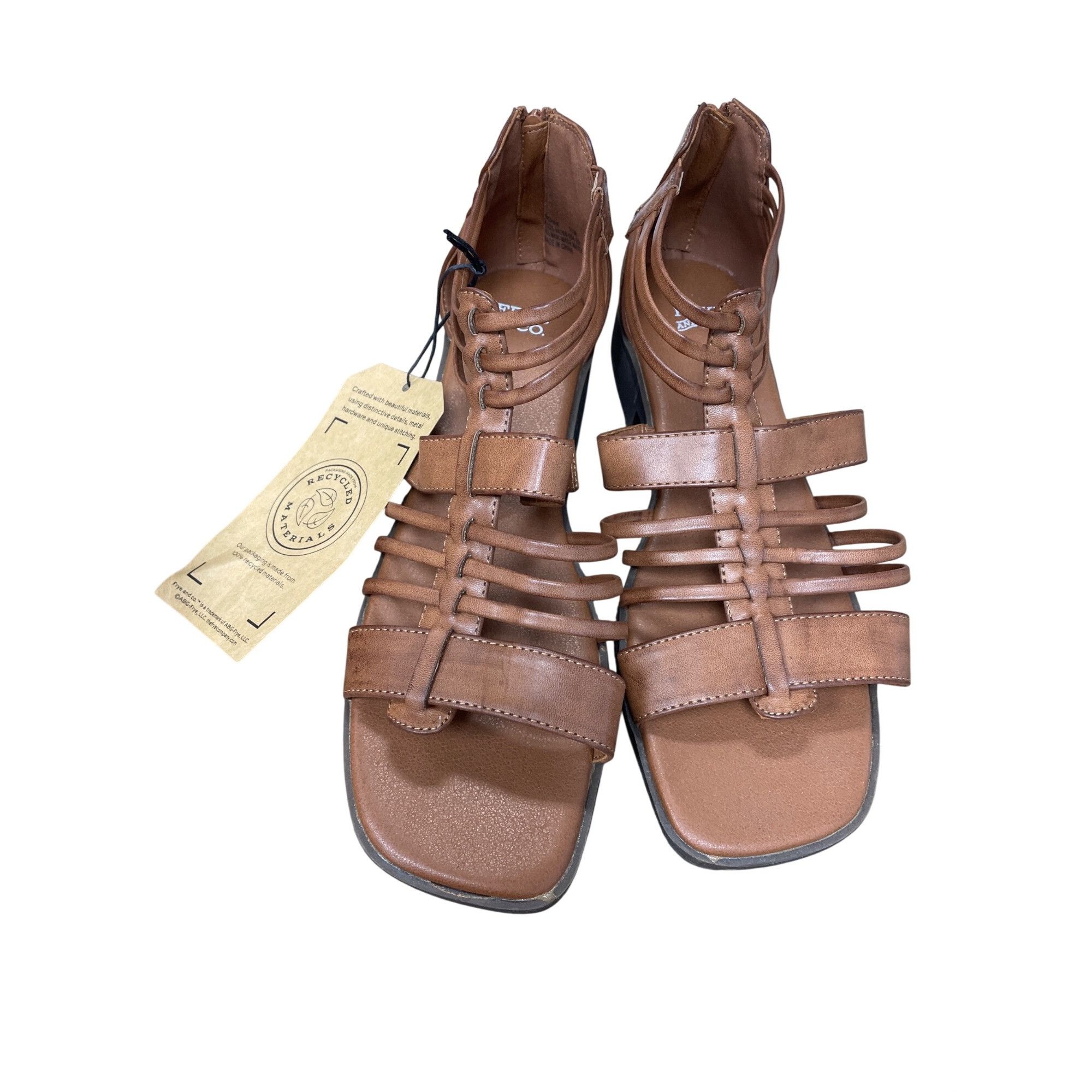 Frye Frye company Teaghan strap wms brown faux leather sandals sz Size US 11 / IT 41 - 19 Thumbnail