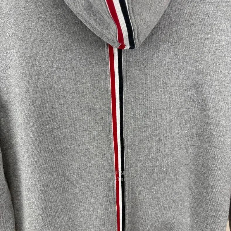 Thom Browne Thom Browne Gray Zip Hoodie with Stripes. Size US S / EU 44-46 / 1 - 4 Thumbnail