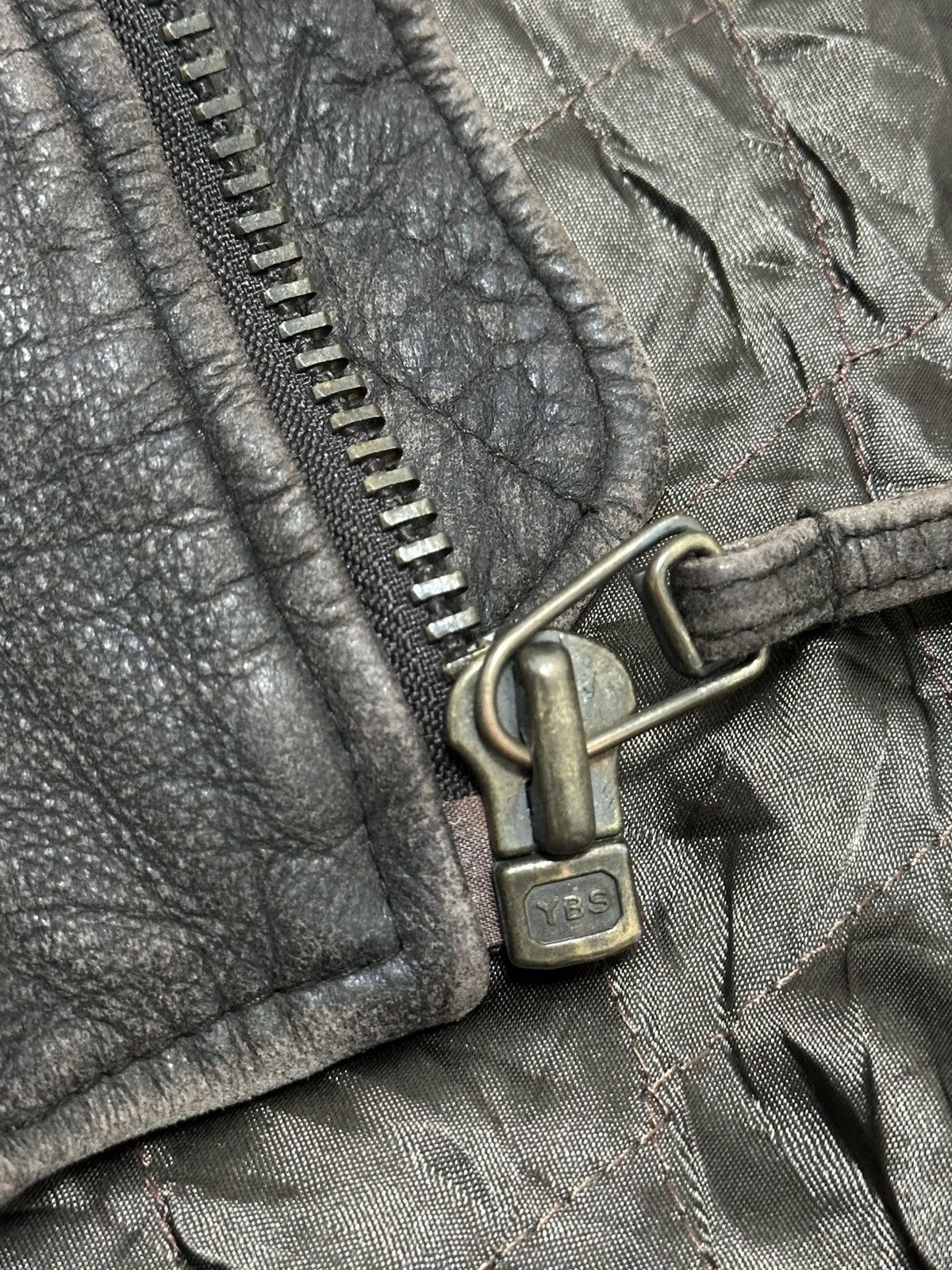 Vintage Guess Men’s Leather Jacket, Brown, Size M