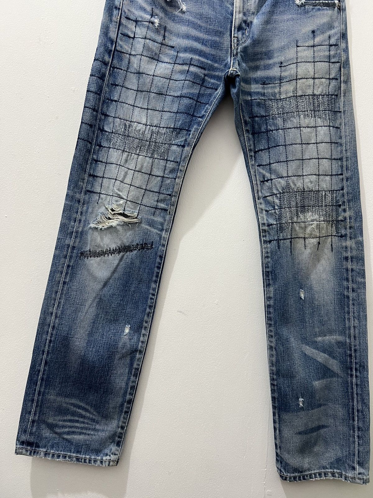 Neighborhood Neighborhood - Lot 08EX Grid Narrow Savage Denim Jeans Size US 34 / EU 50 - 6 Thumbnail