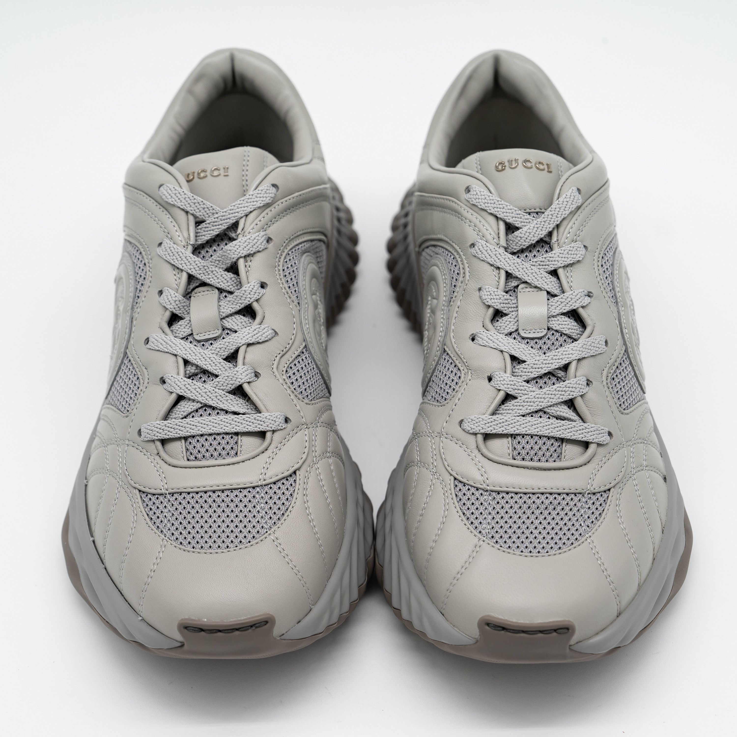 Gucci 11G 11.5 US Gucci Ripple Sneakers Grey GG Leather Size US 11.5 / EU 44-45 - 3 Thumbnail