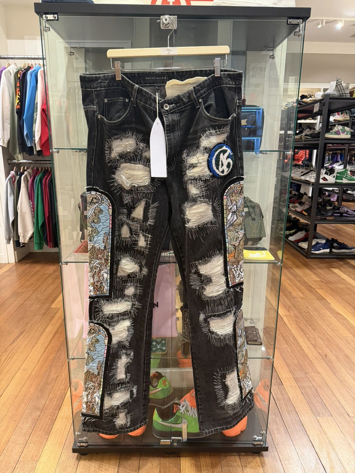 Who Decides War Who Decides War “45 Patch” Black Denim Jeans Size US 38 / EU 54 - 1 Thumbnail