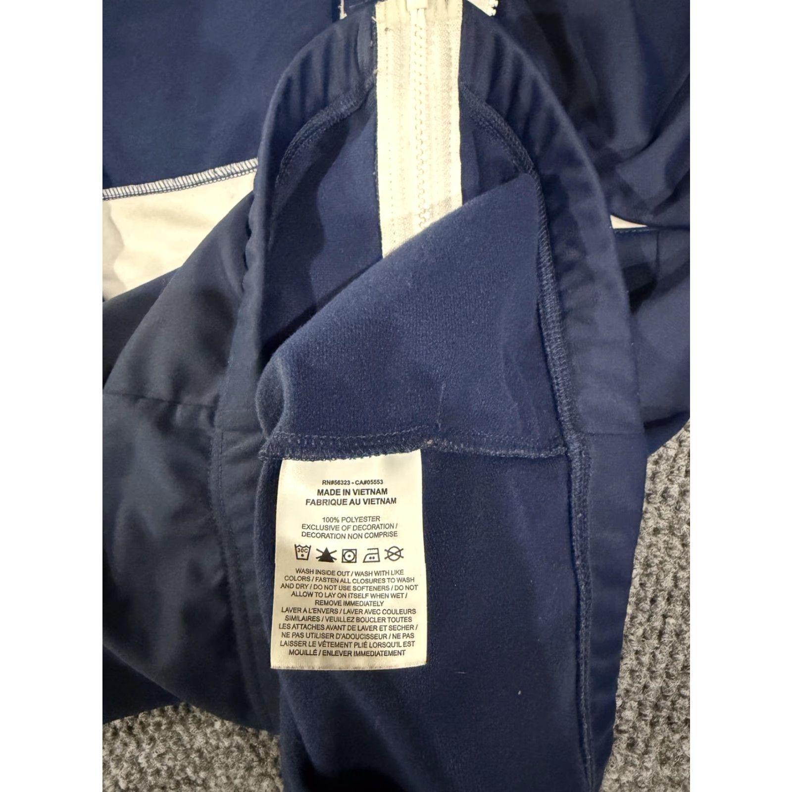 Nike Nike Jacket Mens S Blue White Striped Full Zip Lightweight Pockets Stand-Up Collar Polyester Gym & Training 90s? Size US S / EU 44-46 / 1 - 6 Thumbnail