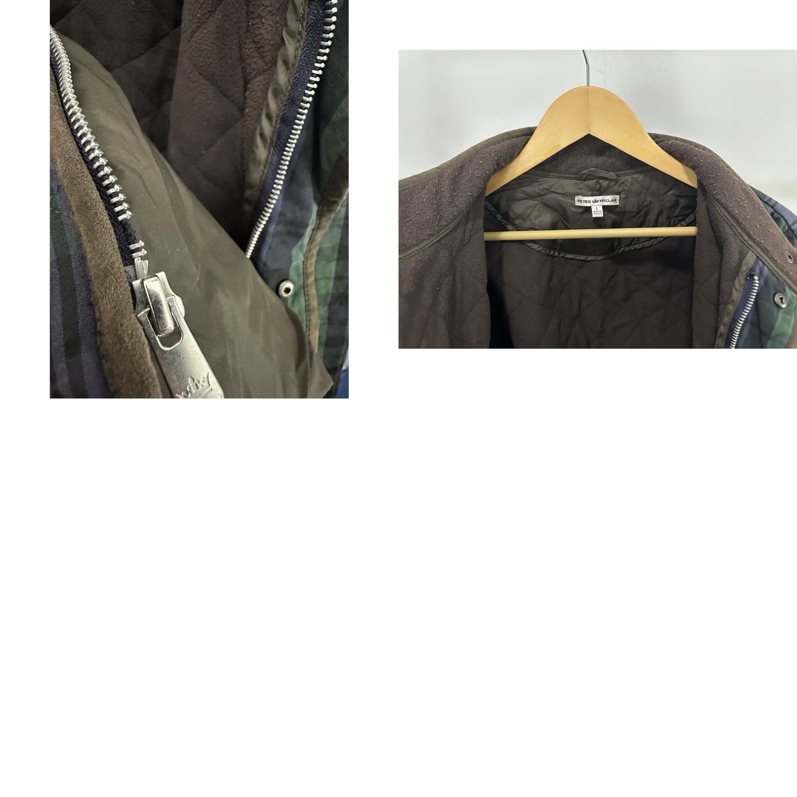 Peter Millar VTG Peter Millar Green Tartan Plaid Quilted Jacket Size L Mens Broken Zipper Exposure: Pilling Collar Fading Suffolk Style Size US L / EU 52-54 / 3 - 8 Thumbnail