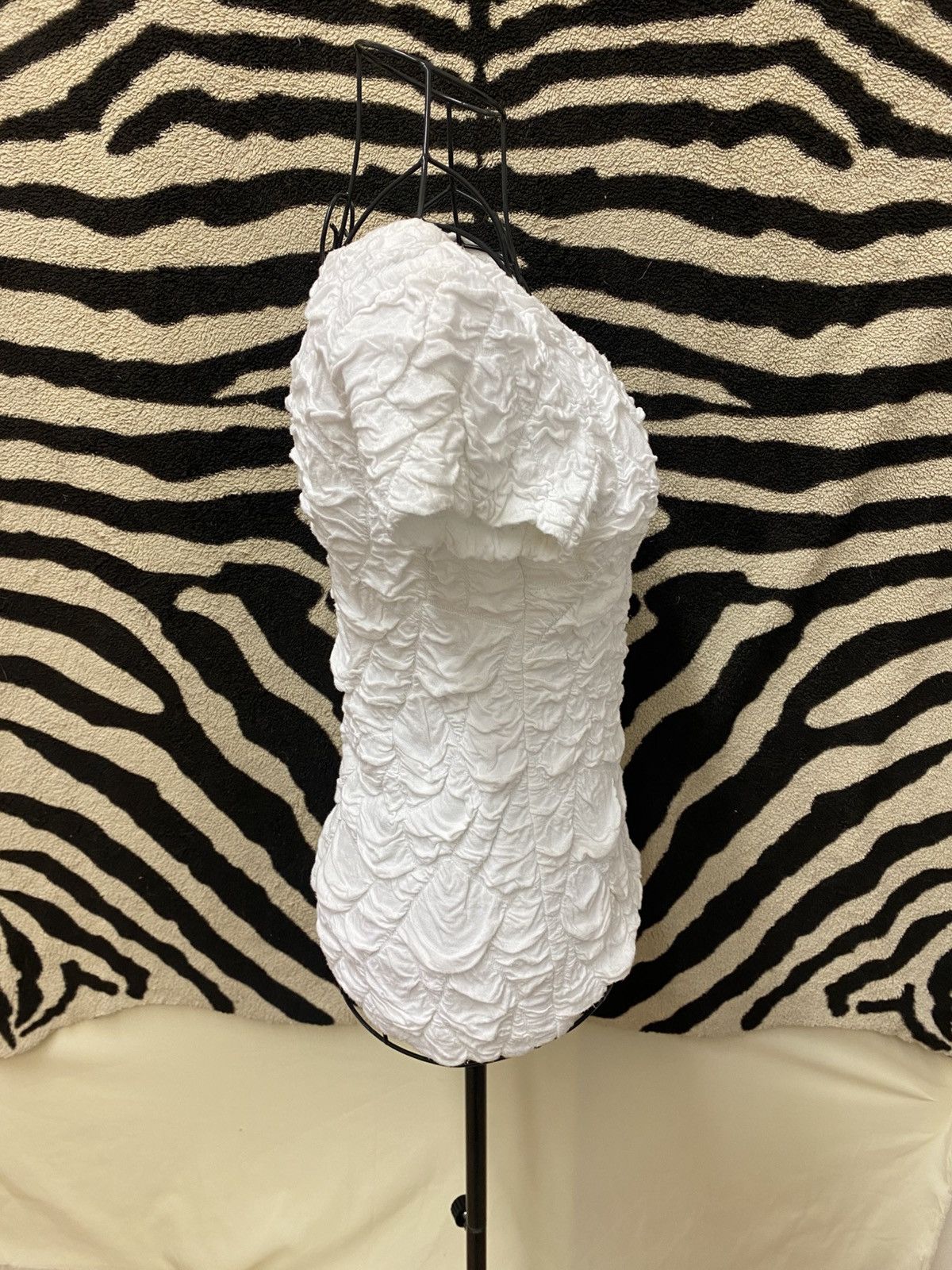 Vintage White abstract viscose shirt Size S / US 4 / IT 40 - 2 Thumbnail