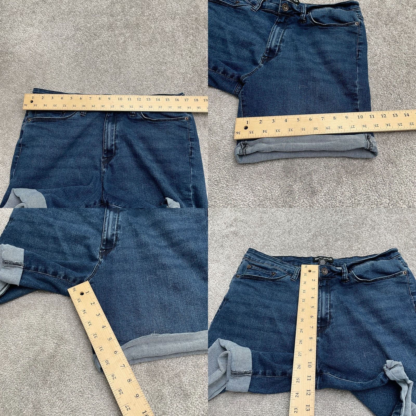 DKNY DKNY Jeans Shorts Denim Womens 14 Blue Dark Wash High Rise Stretch Casual 34x7 Size 36" / US 14 / IT 50 - 8 Thumbnail
