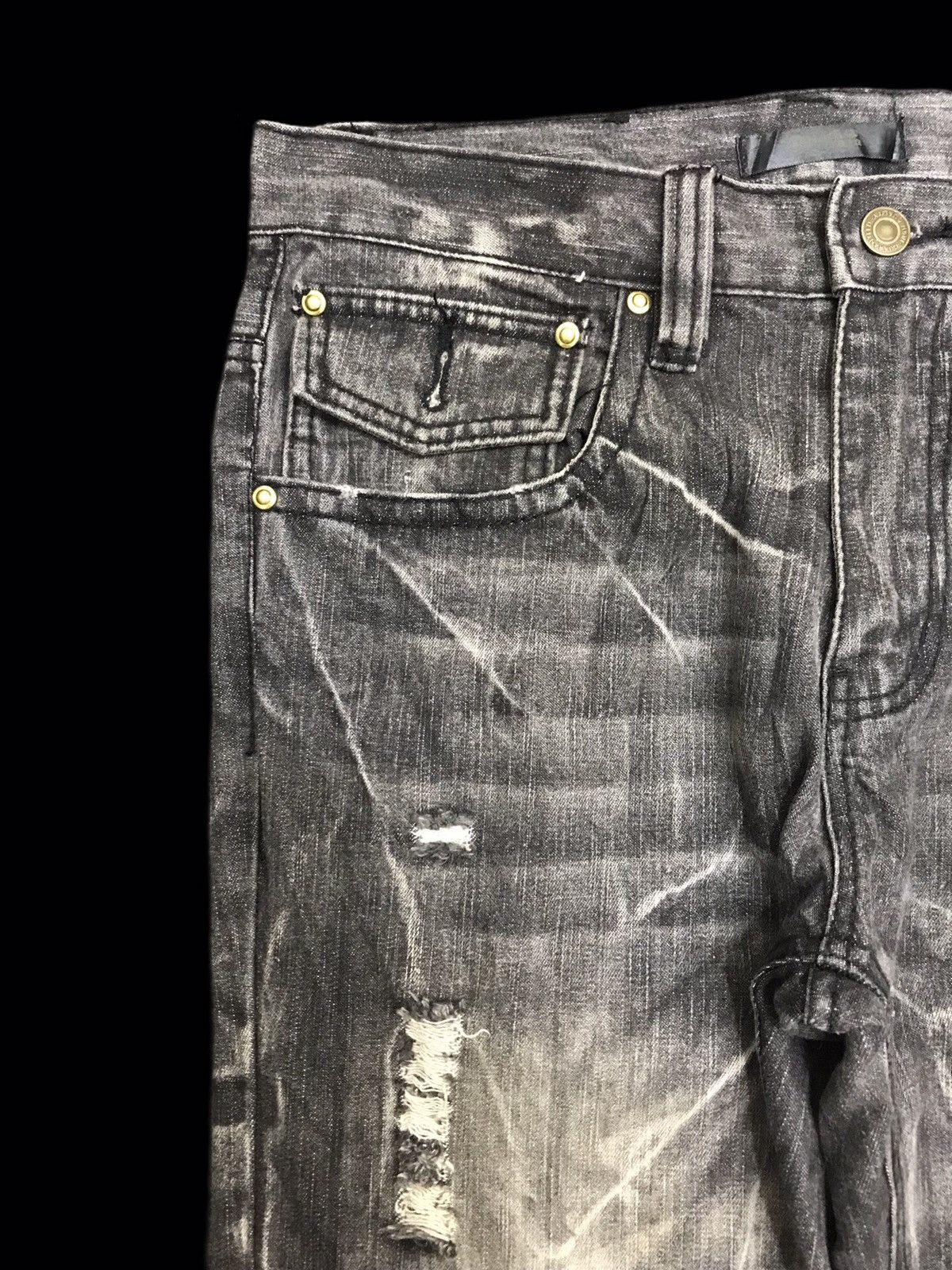 Seditionaries 💥FLARE💥Black Baccara Sick Fade Flare Distressed Denim F390 Size US 31 - 6 Thumbnail