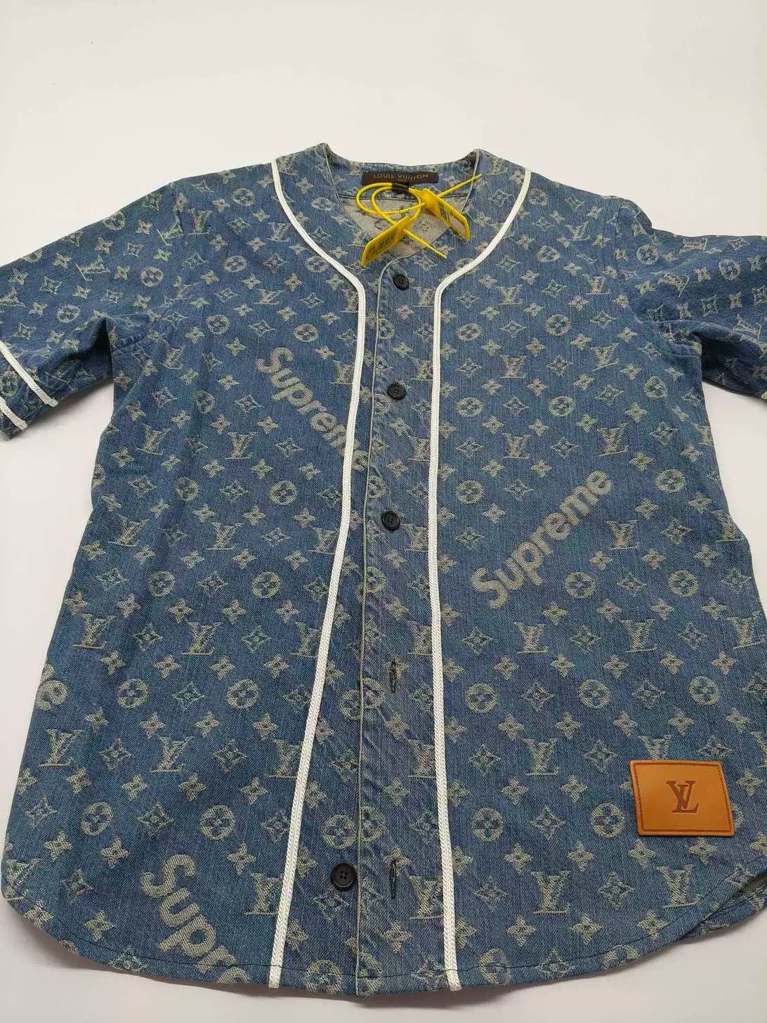 supreme denim baseball shirt　6350 Supreme Denim Baseball Jersey (FW22) - $148