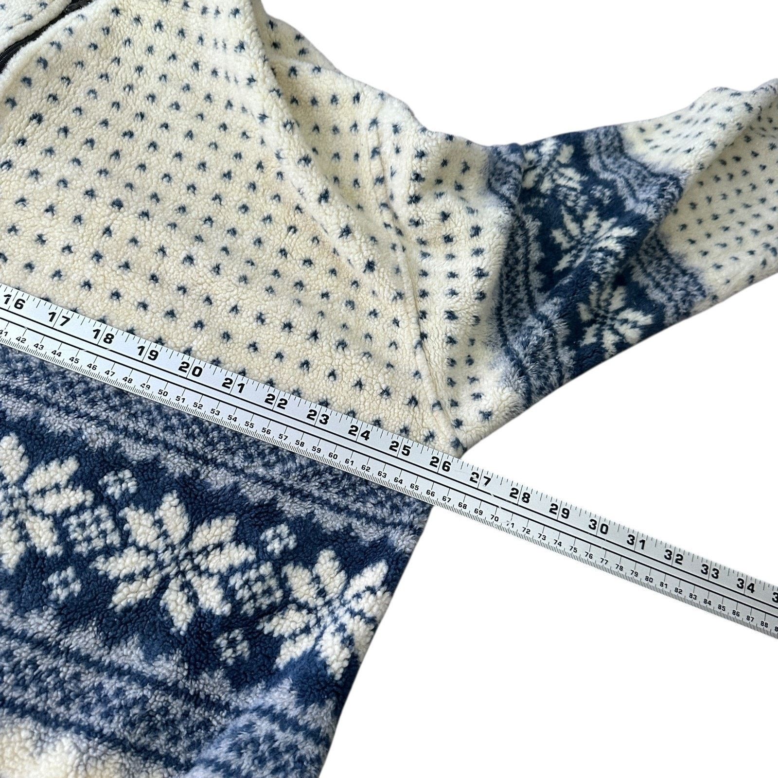 Other VTG Big Chill Fleece Jacket Adult XL Cream Blue Winter Zip Size US XL / EU 56 / 4 - 7 Thumbnail