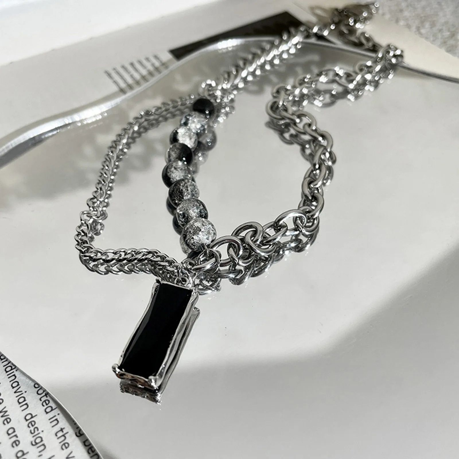 Jewelry × Vintage Stylish Black Stone Choker Necklace Size ONE SIZE - 5 Thumbnail