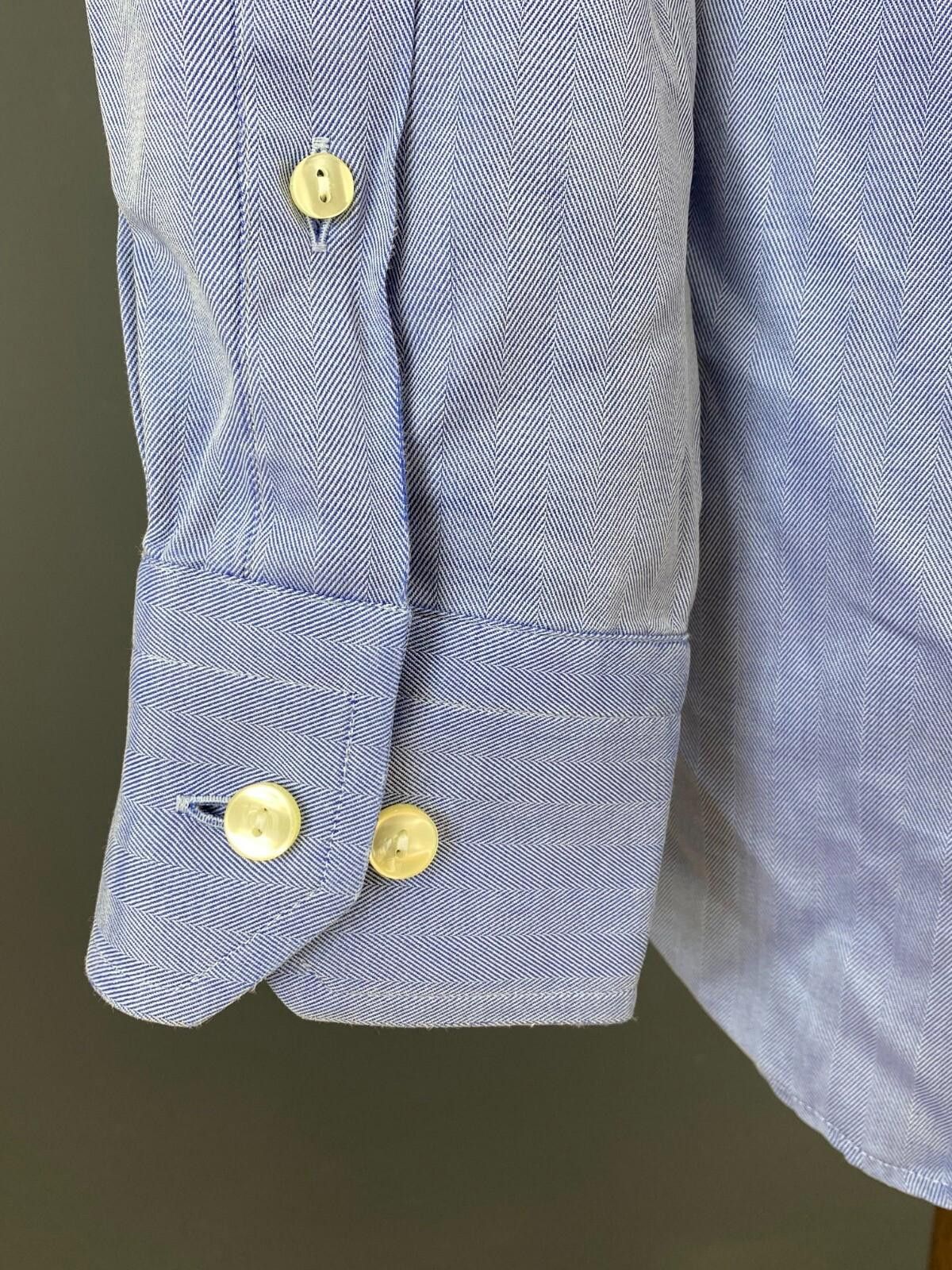 Eton ETON Classic Fit Blue Button Down Dress Shirt Size 41 / 16 Size US M / EU 48-50 / 2 - 10 Thumbnail