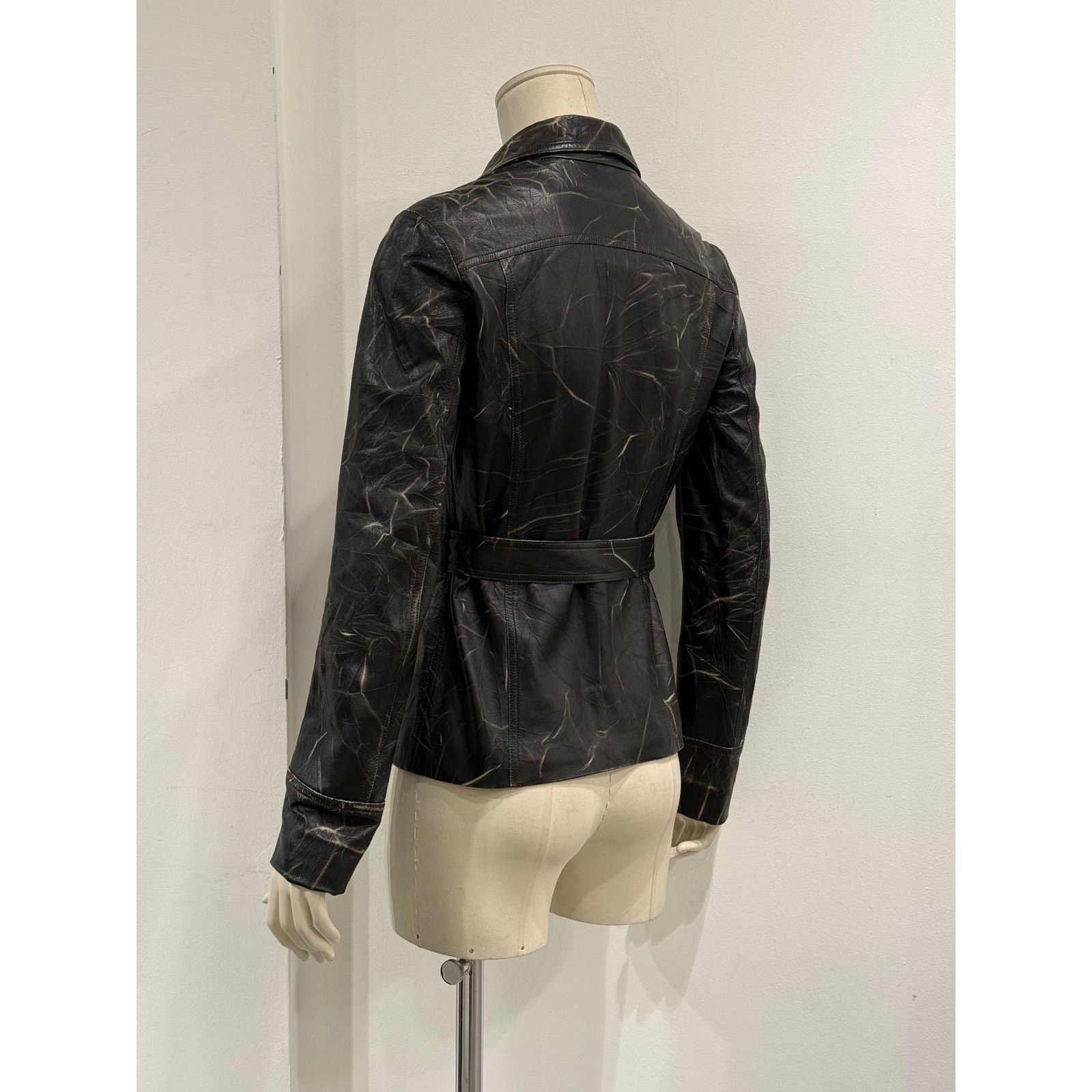 plein sud 2000s Plein Sud dyed effect distressed leather jacket Size S / US 4 / IT 40 - 11 Thumbnail