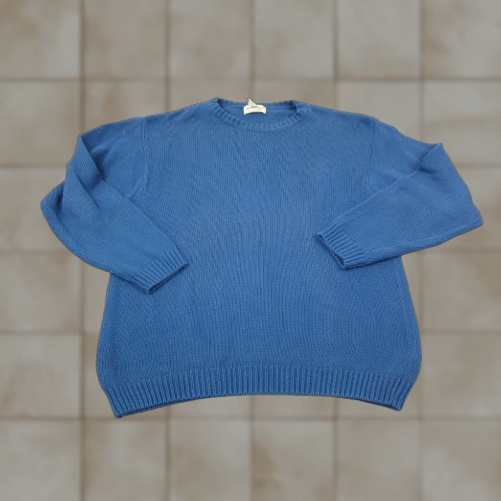 Eddie Bauer VINTAGE Eddie Bauer Sweater Mens XL Blue Cable-Knit Cotton Crew Neck Pullover 80s Rugby Size US XL / EU 56 / 4 - 1 Thumbnail
