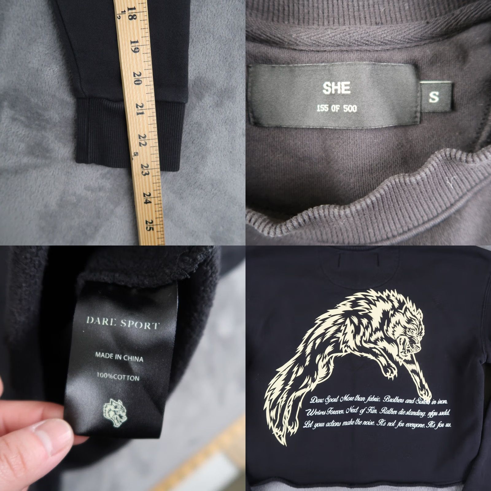 Darc Sport Darc Sport Wolves SHE Cropped Crewneck Sweatshirt Women's S Black Logo Pullover Gym Streetwear 90s Womens Size S / US 4 / IT 40 - 8 Thumbnail